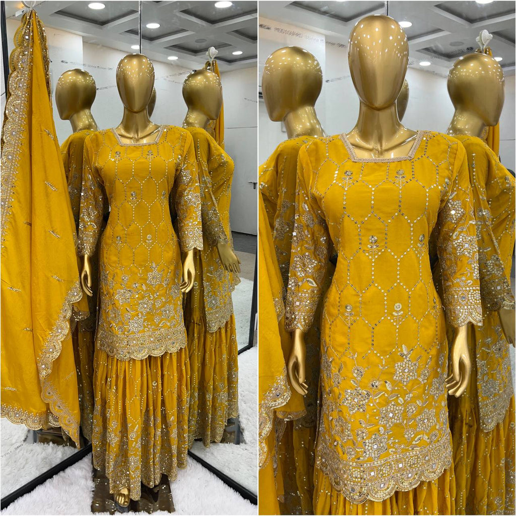 Beautiful Party Wear Top-Bottom And Dupatta