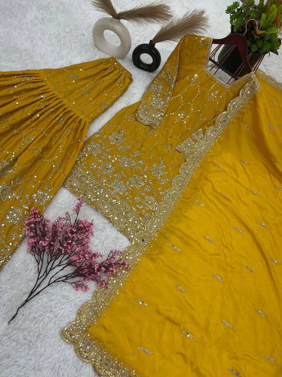 Beautiful Party Wear Top-Bottom And Dupatta