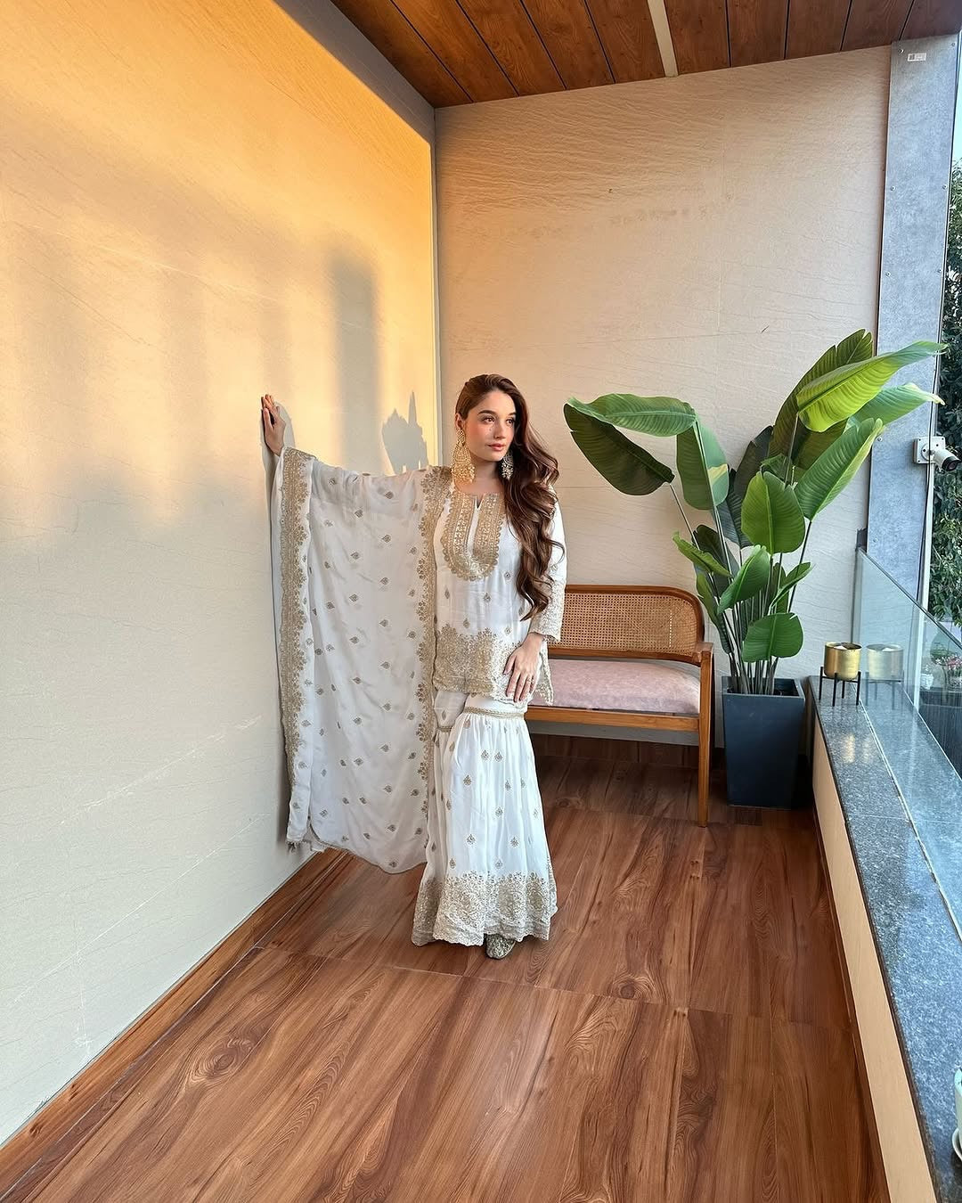 Fancy Top-Plazzo And Dupatta Set With Embroidery Sequence Work