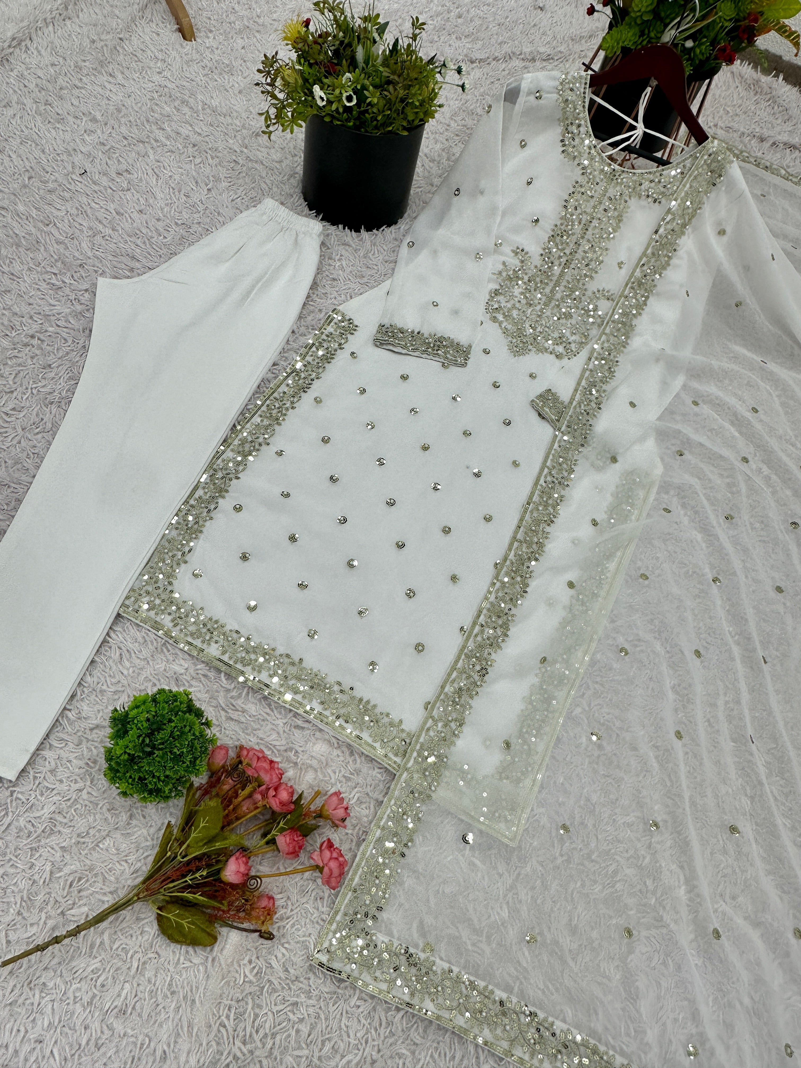 Designer Party Wear Look Fancy Top-Dupatta and Fully Stitched Sharara