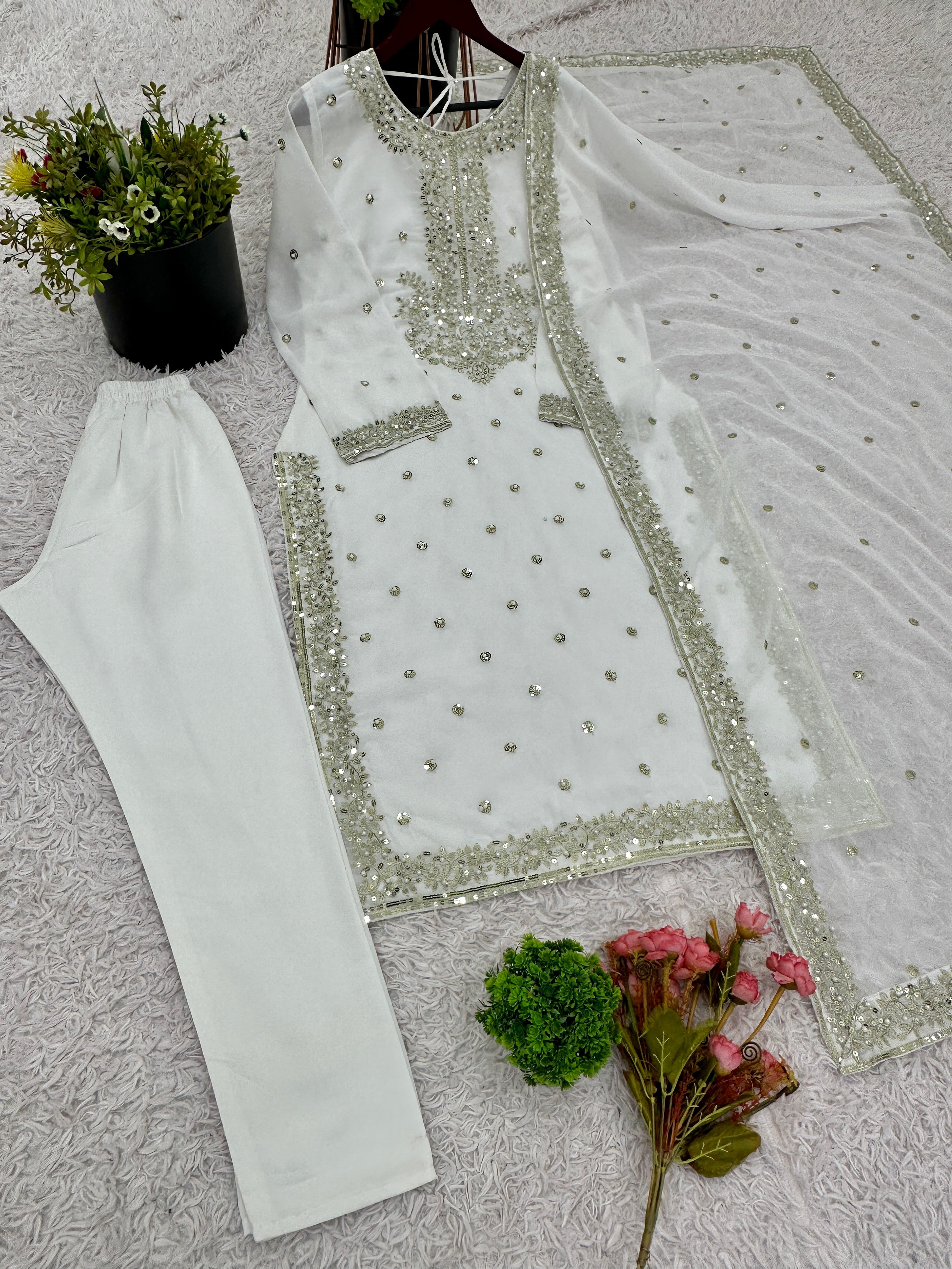 Designer Party Wear Look Fancy Top-Dupatta and Fully Stitched Sharara