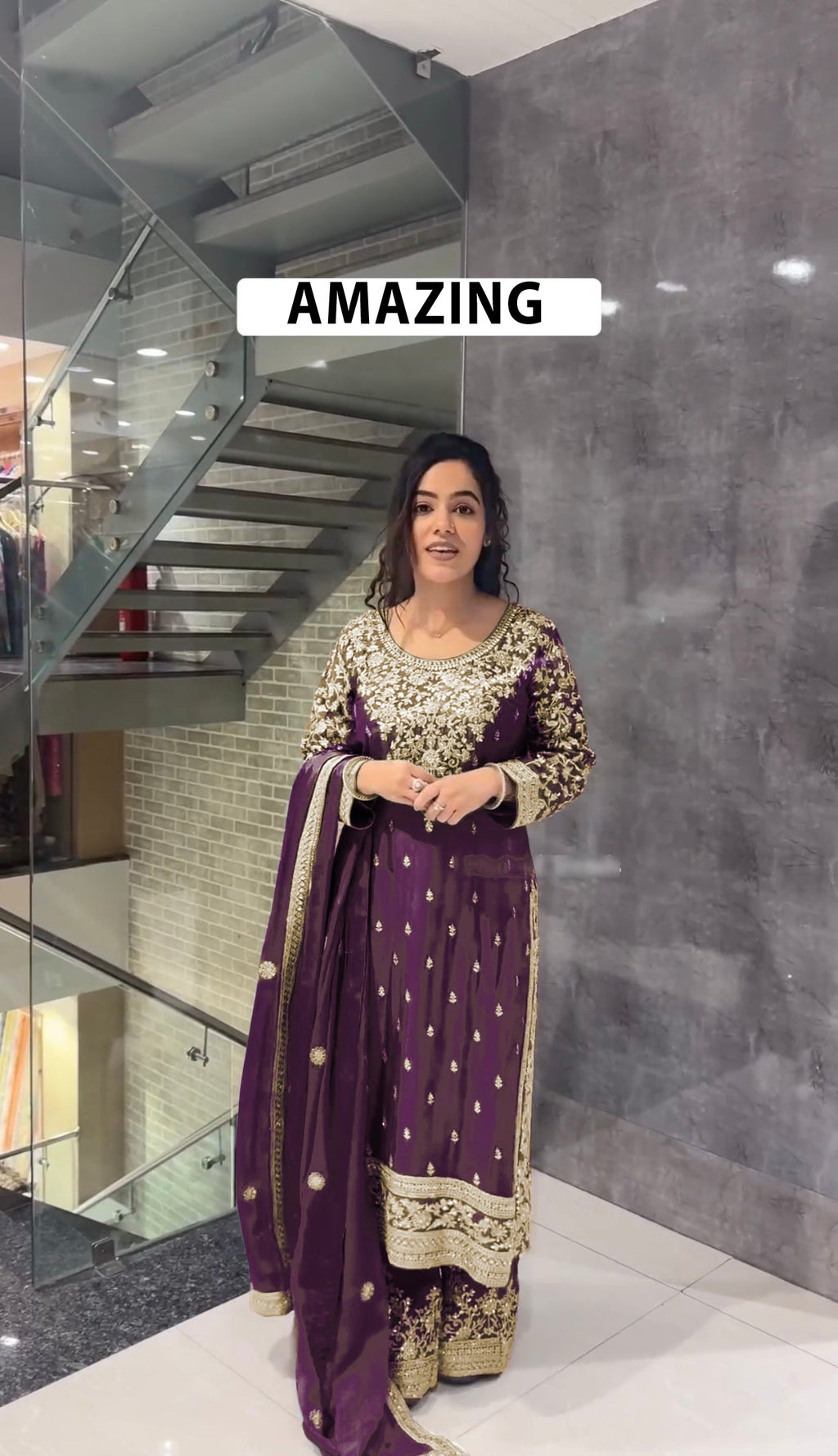 Beautiful Top-Bottom And Dupatta With Embroidery Sequence Work