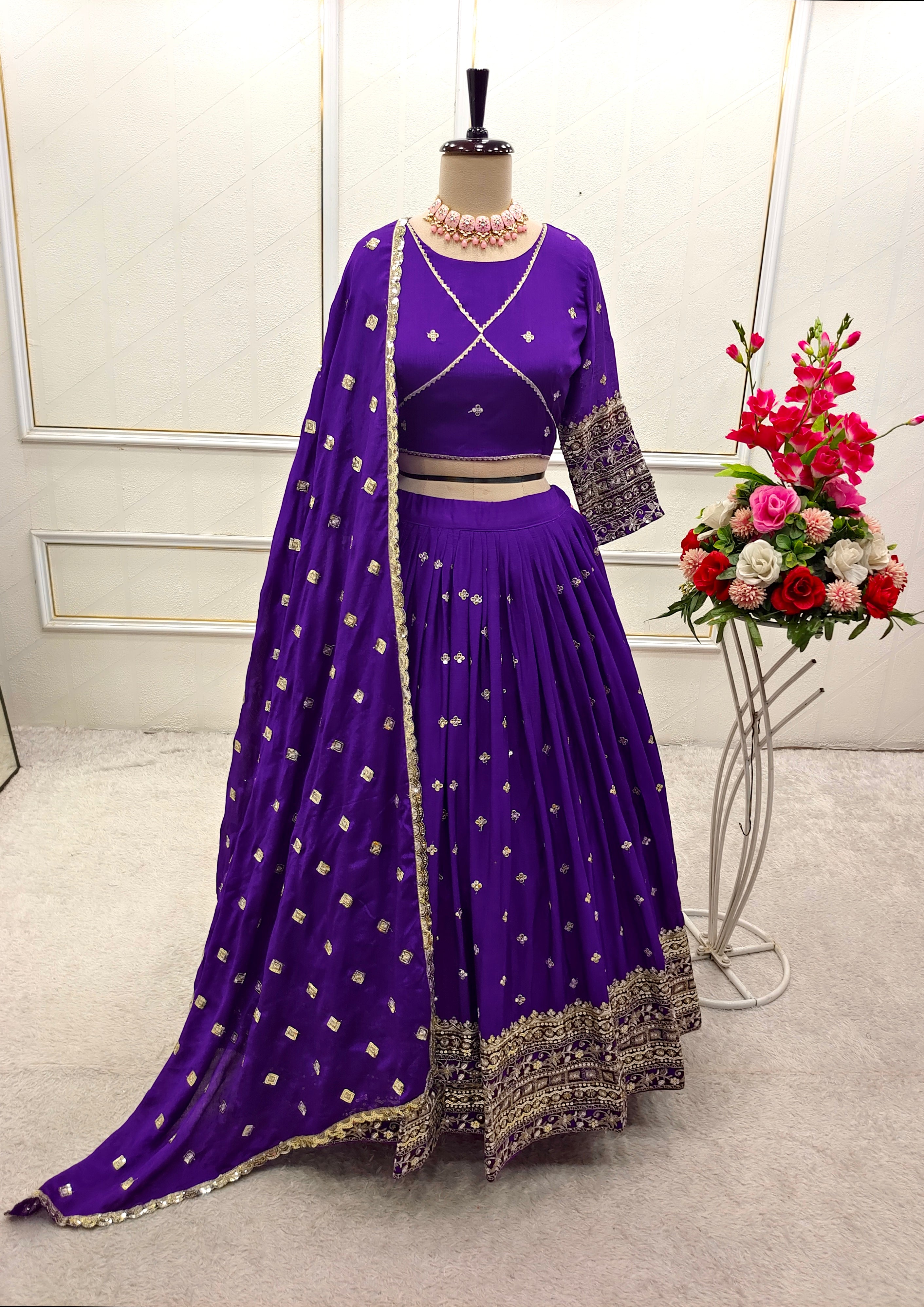 Party Wear Lehenga Choli With Embroidery Sequence Work