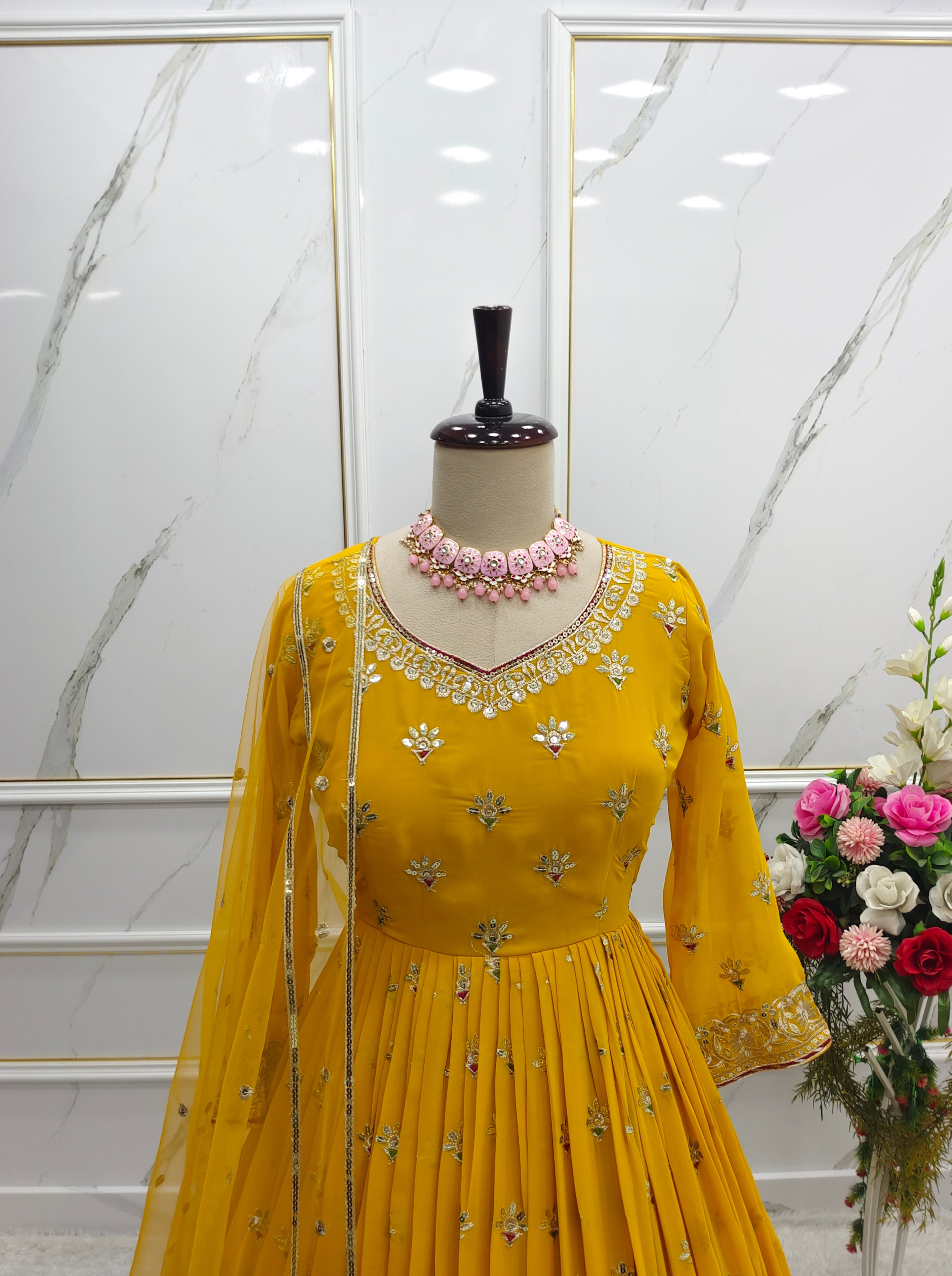 Beautiful Party Wear Gown -Pent And Designer Dupatta