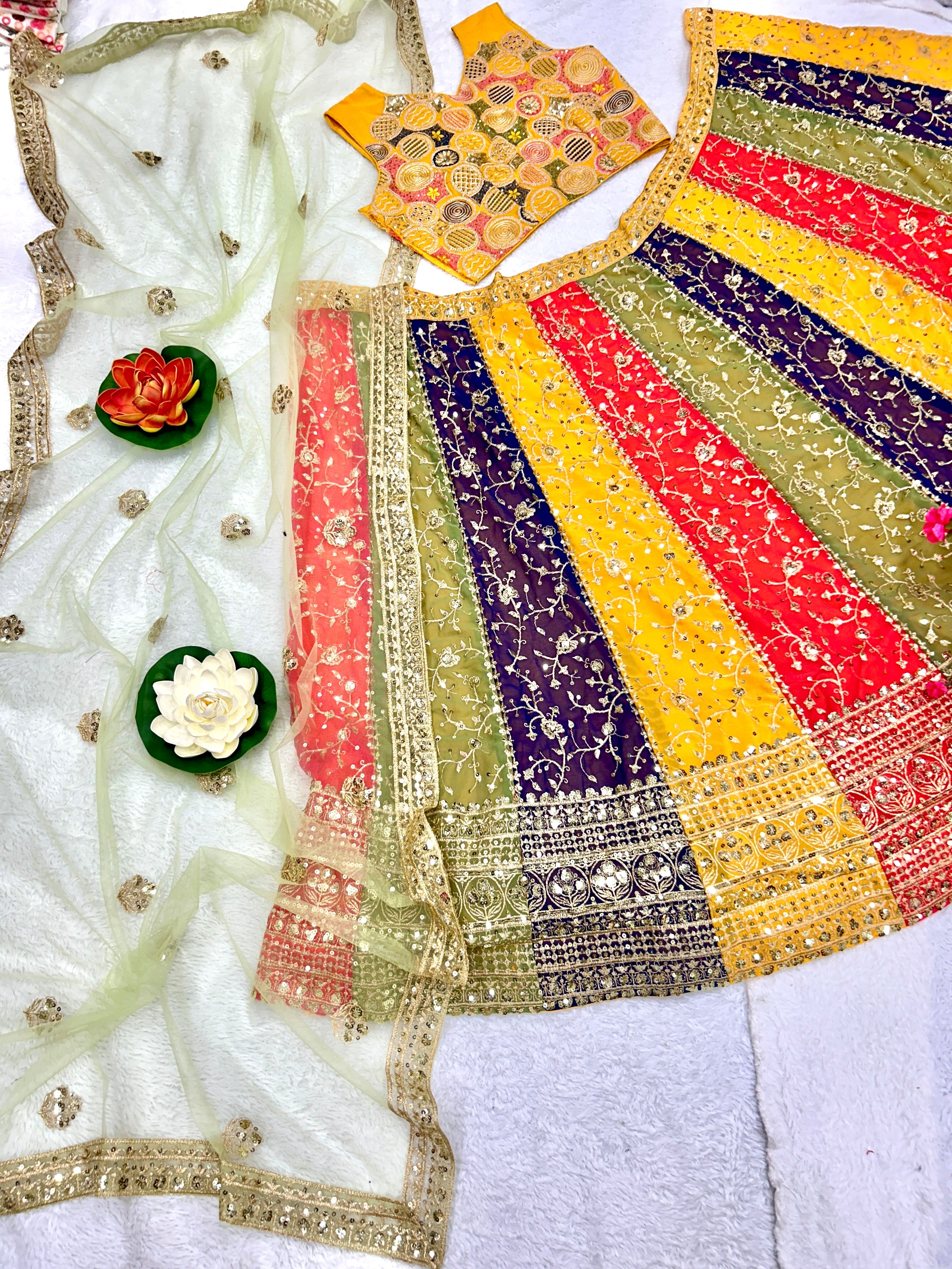 Party Wear Beautiful Lehenga Choli With Embroidery Work