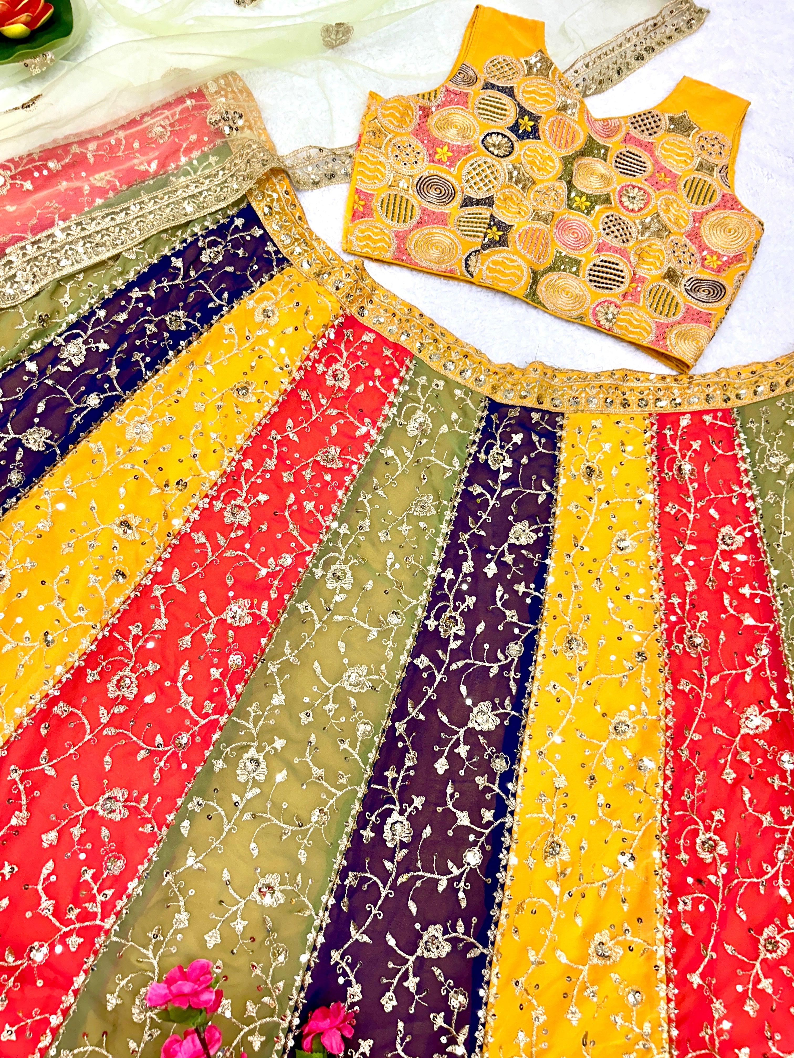 Party Wear Beautiful Lehenga Choli With Embroidery Work