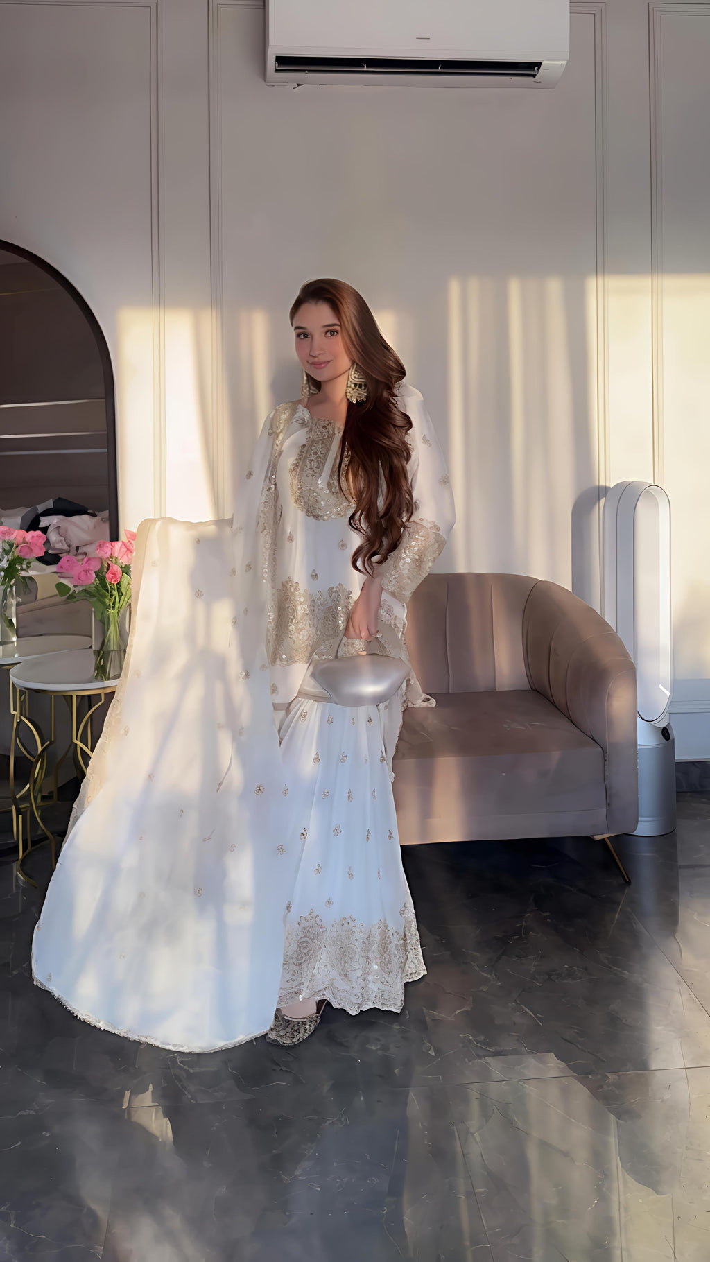 Fancy Top-Plazzo And Dupatta Set With Embroidery Sequence Work