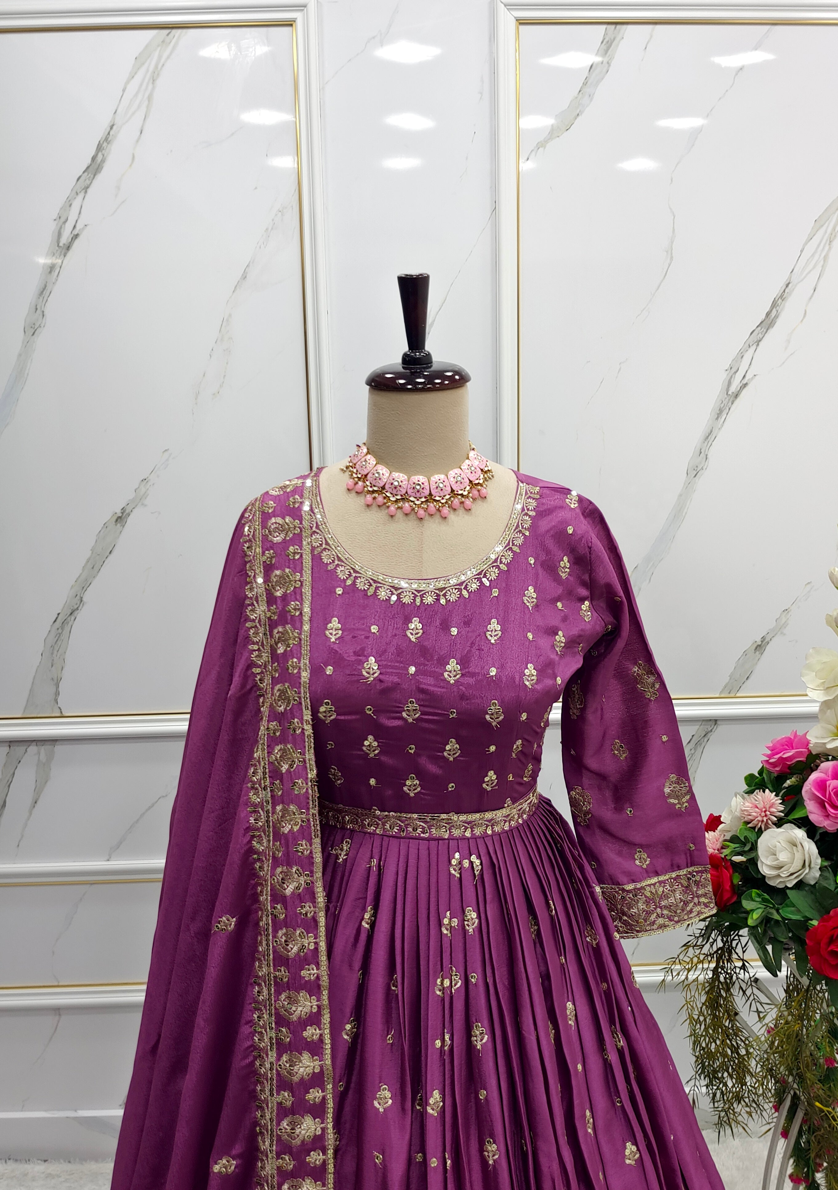 Beautiful Party Wear Gown -Pent And Dupatta