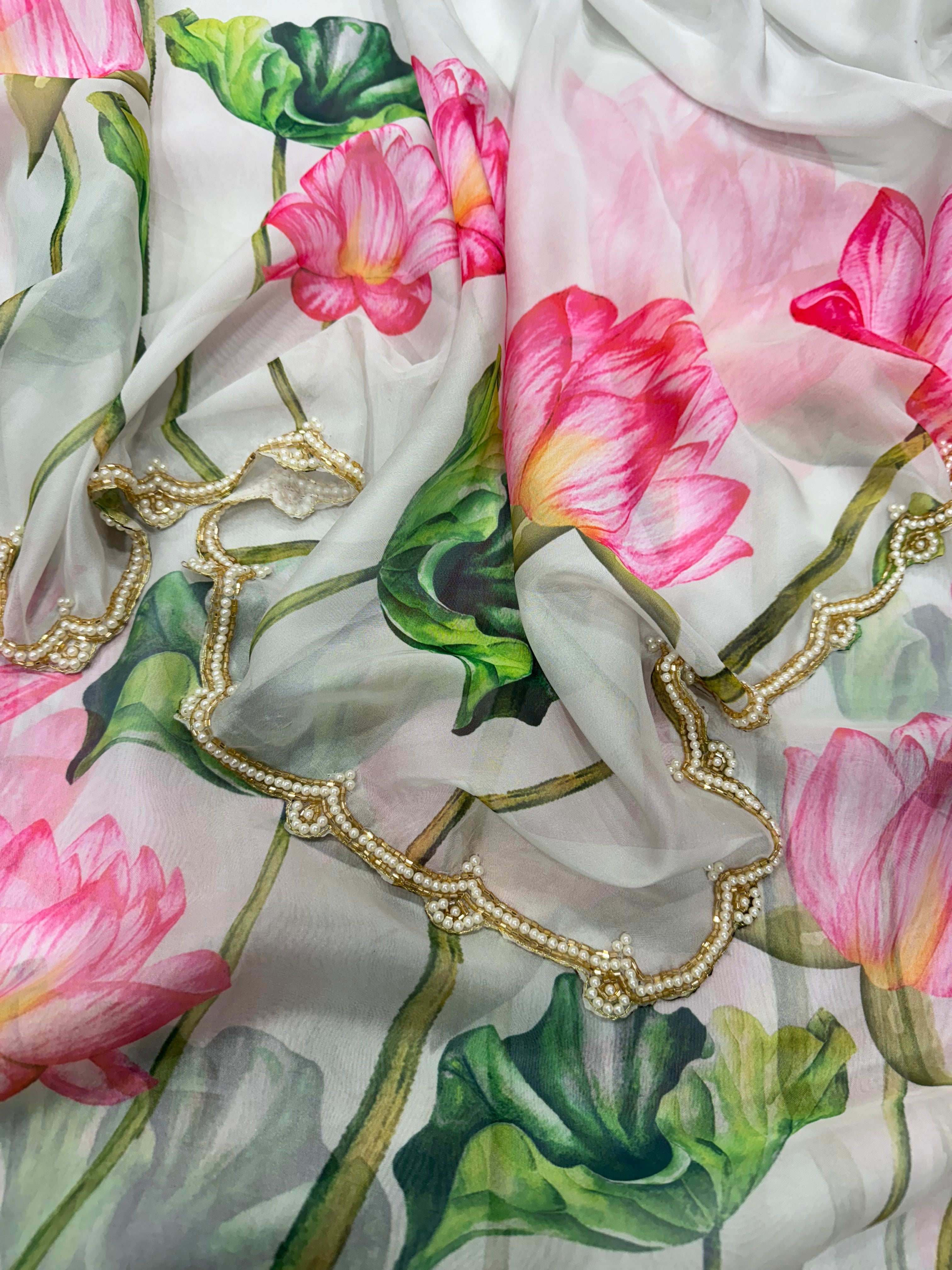 Party Wear Designer Saree With Beautiful Floral Print