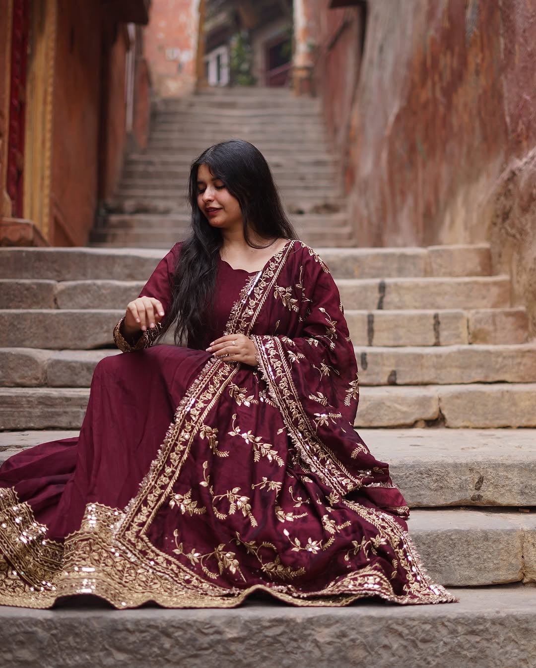 Designer Party Wear Look Gown With Dupatta