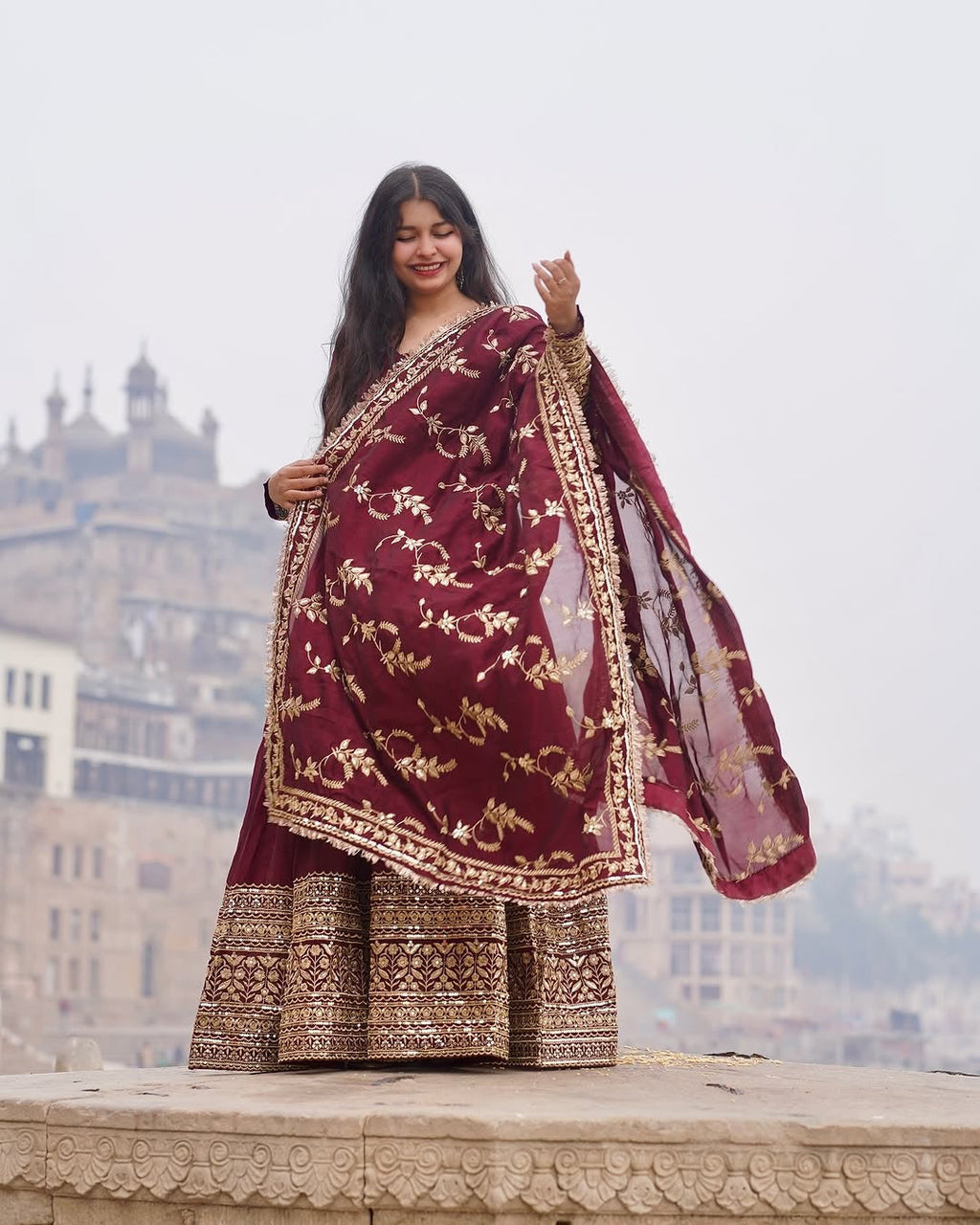 Designer Party Wear Look Gown With Dupatta