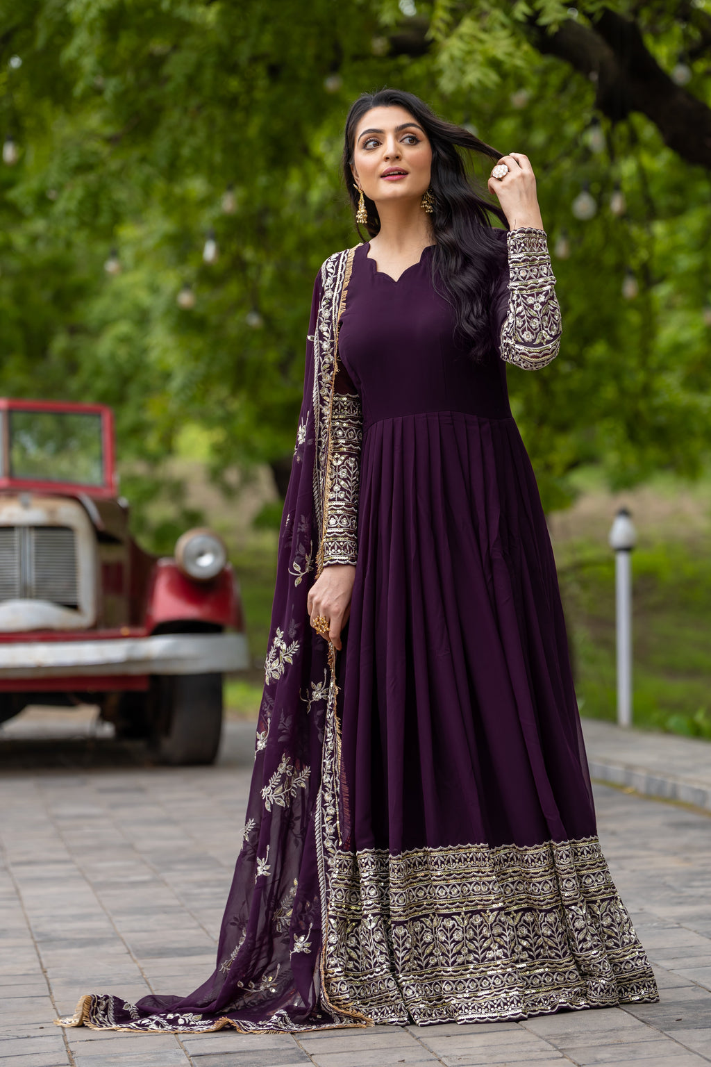 Designer Party Wear Look Gown With Dupatta