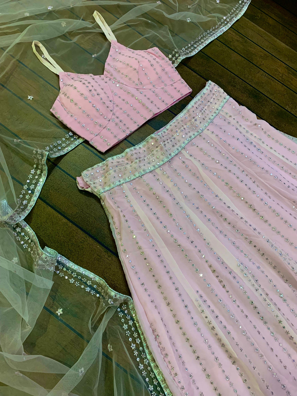 Designer Party Wear Lehenga Choli With Sequence & Zari Work