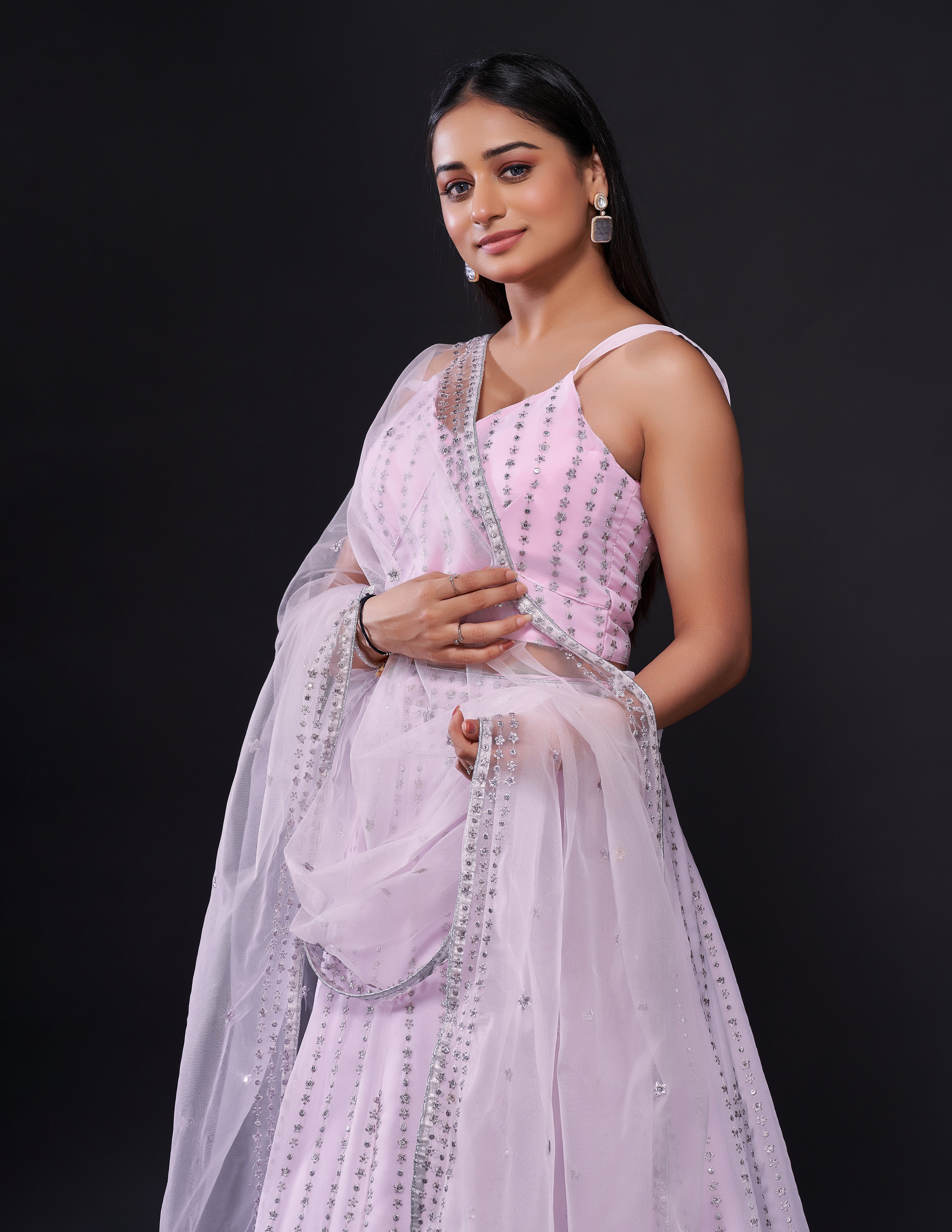 Designer Party Wear Lehenga Choli With Sequence & Zari Work