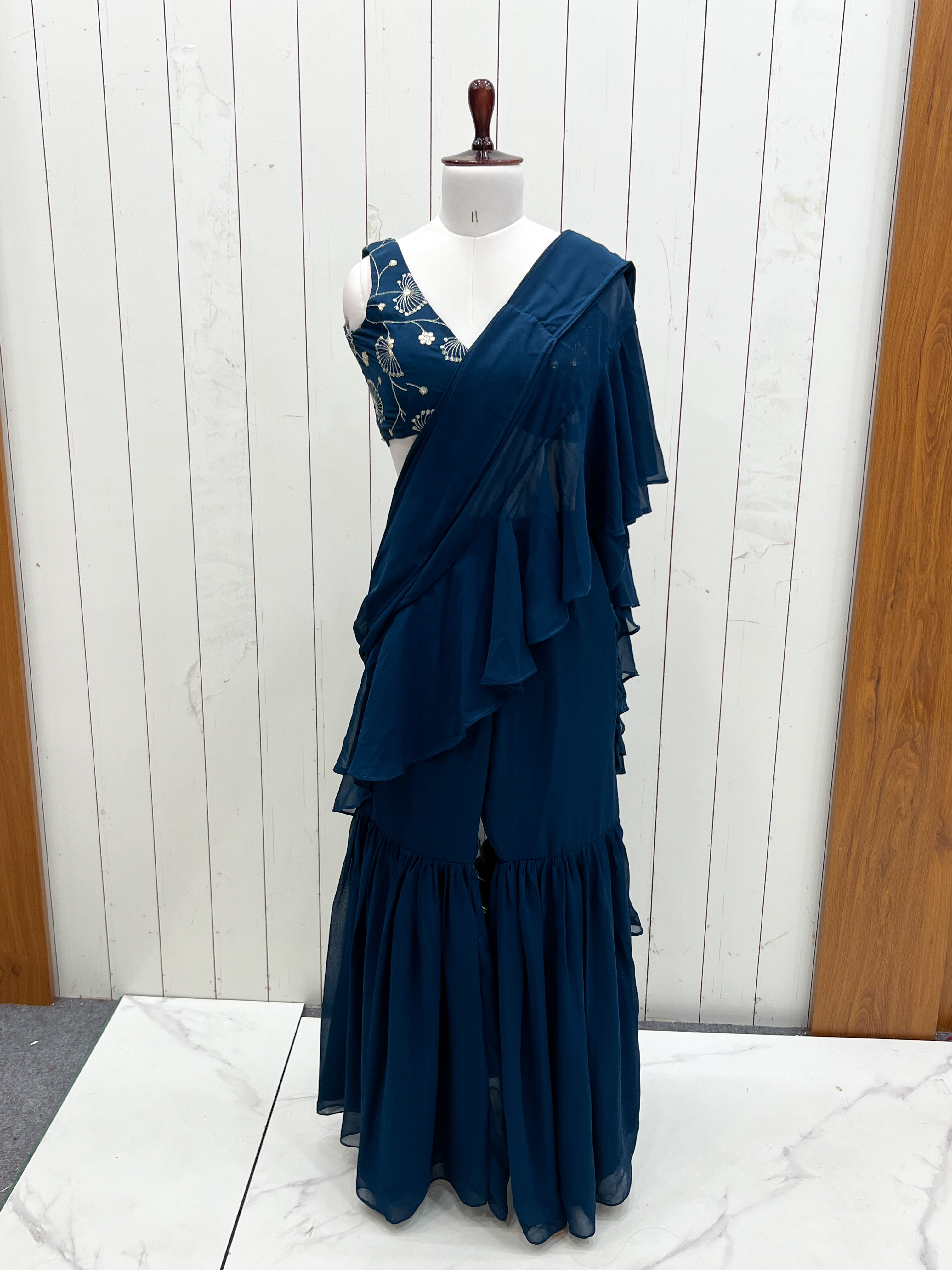 Designer Party Wear Ready To Wear Sharara Saree