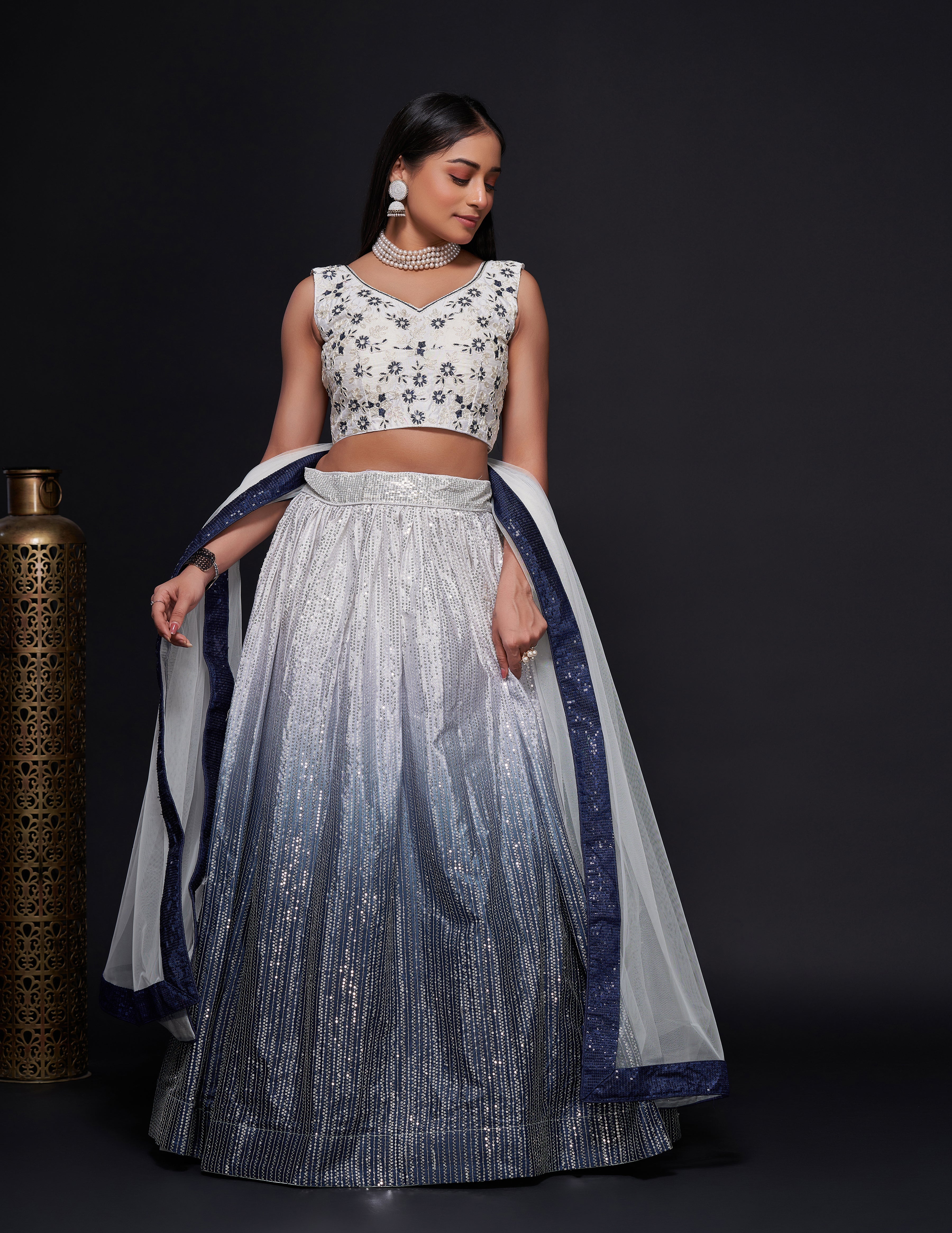 Party Wear Lehenga Choli With Sequence Work