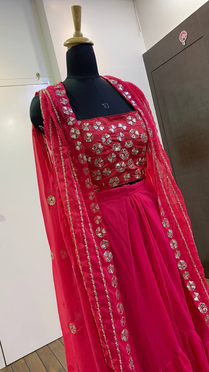 Party Wear Beautiful Indo Western With Sequence, Zari & Paper Work