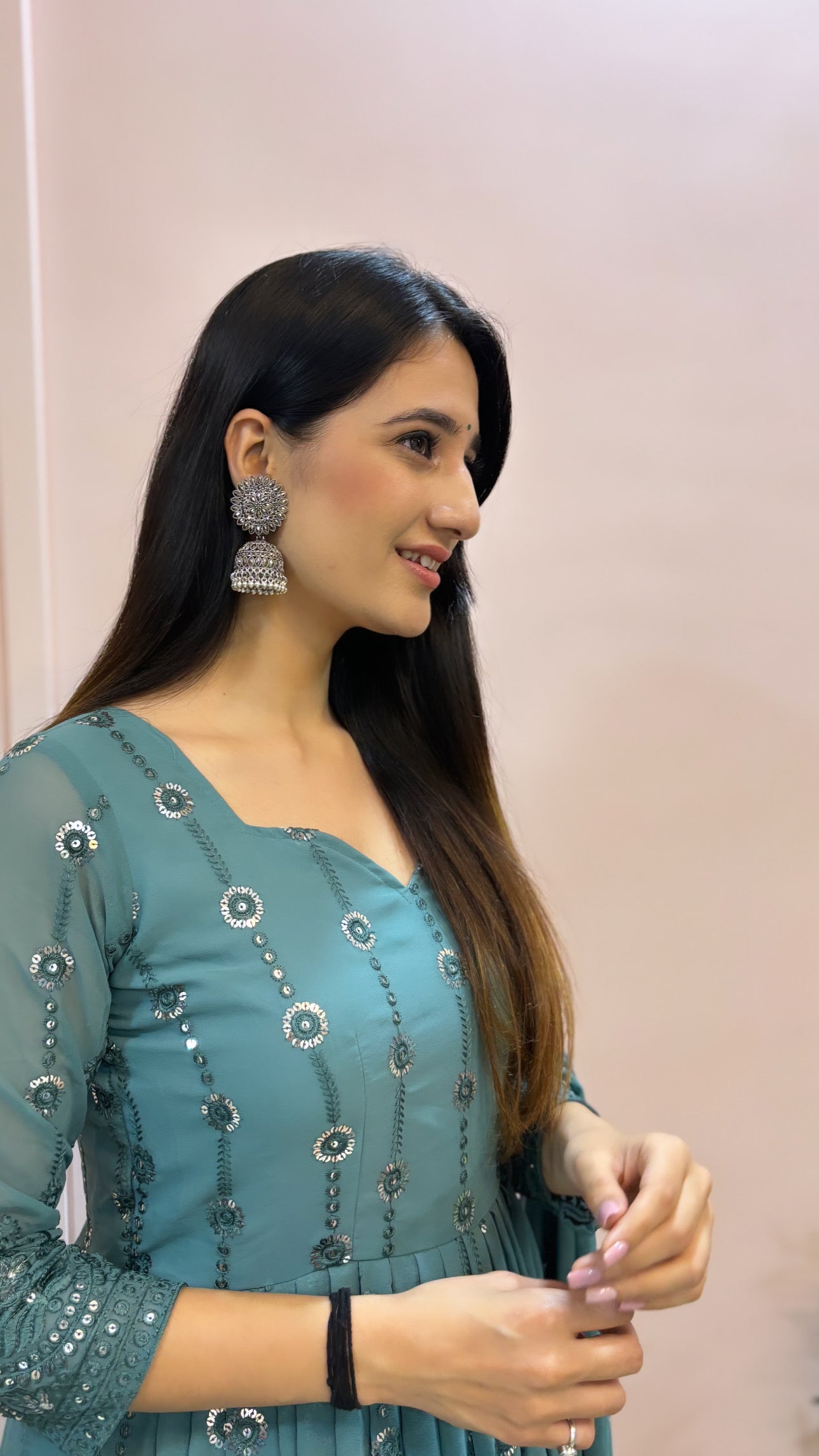 Beautiful Party Wear Gown Pent And Fancy Dupatta