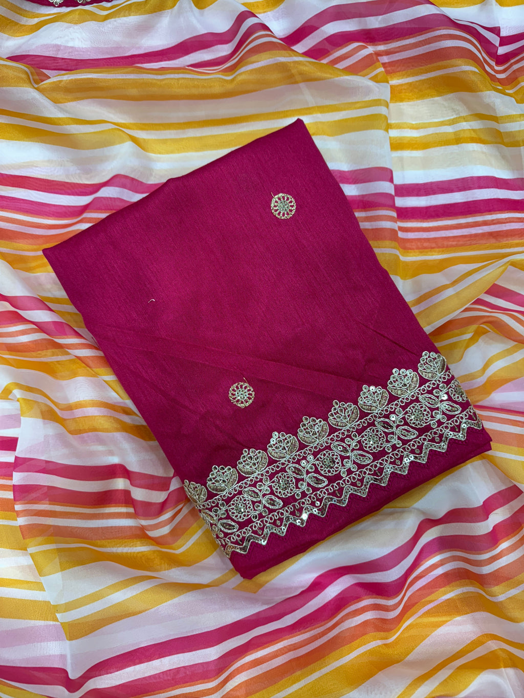 Party Wear Beautiful Saree With Embroidery Work Lace Border