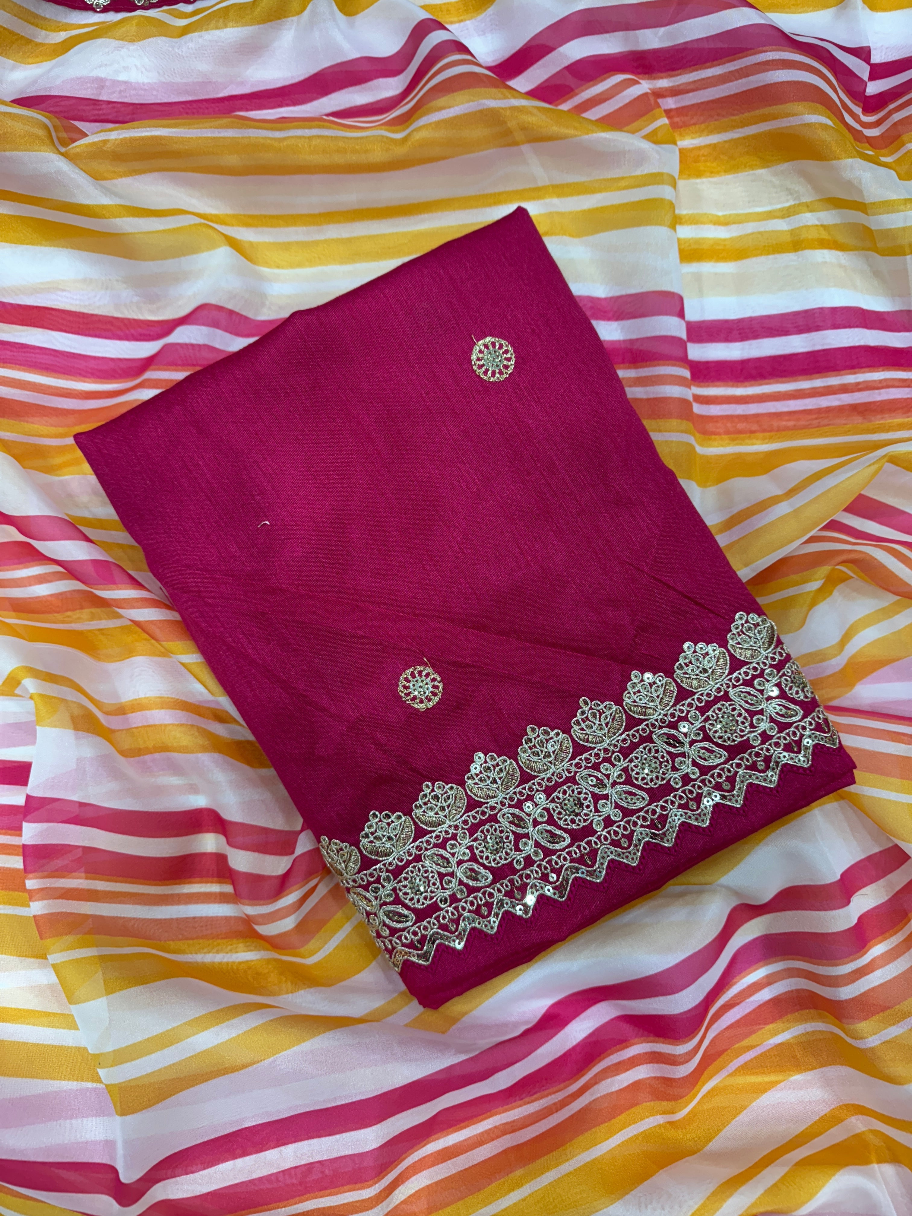 Party Wear Beautiful Saree With Embroidery Work Lace Border