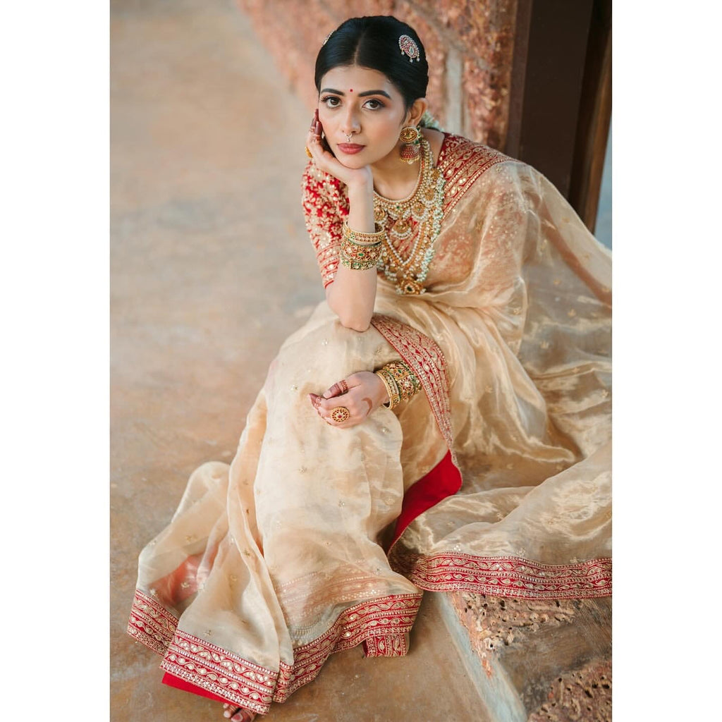 Trending Saree With Sequence And Dori Embroidery Work