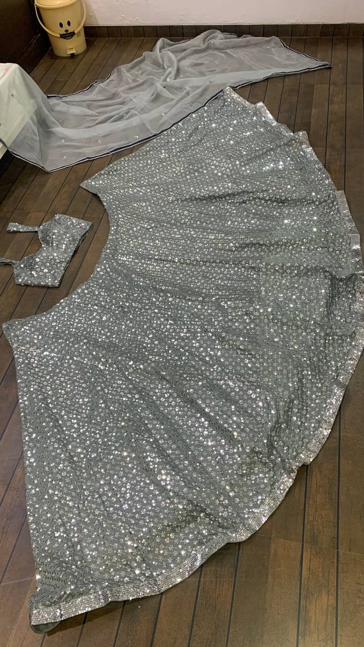 Designer Party Wear Look Lehenga With Sequence Work All Over