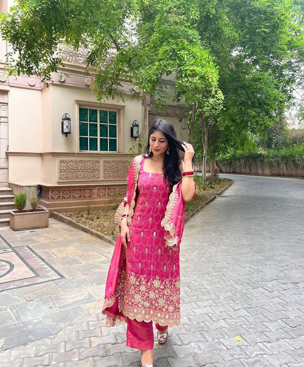 Beautiful Party Wear Top-Bottom And Dupatta