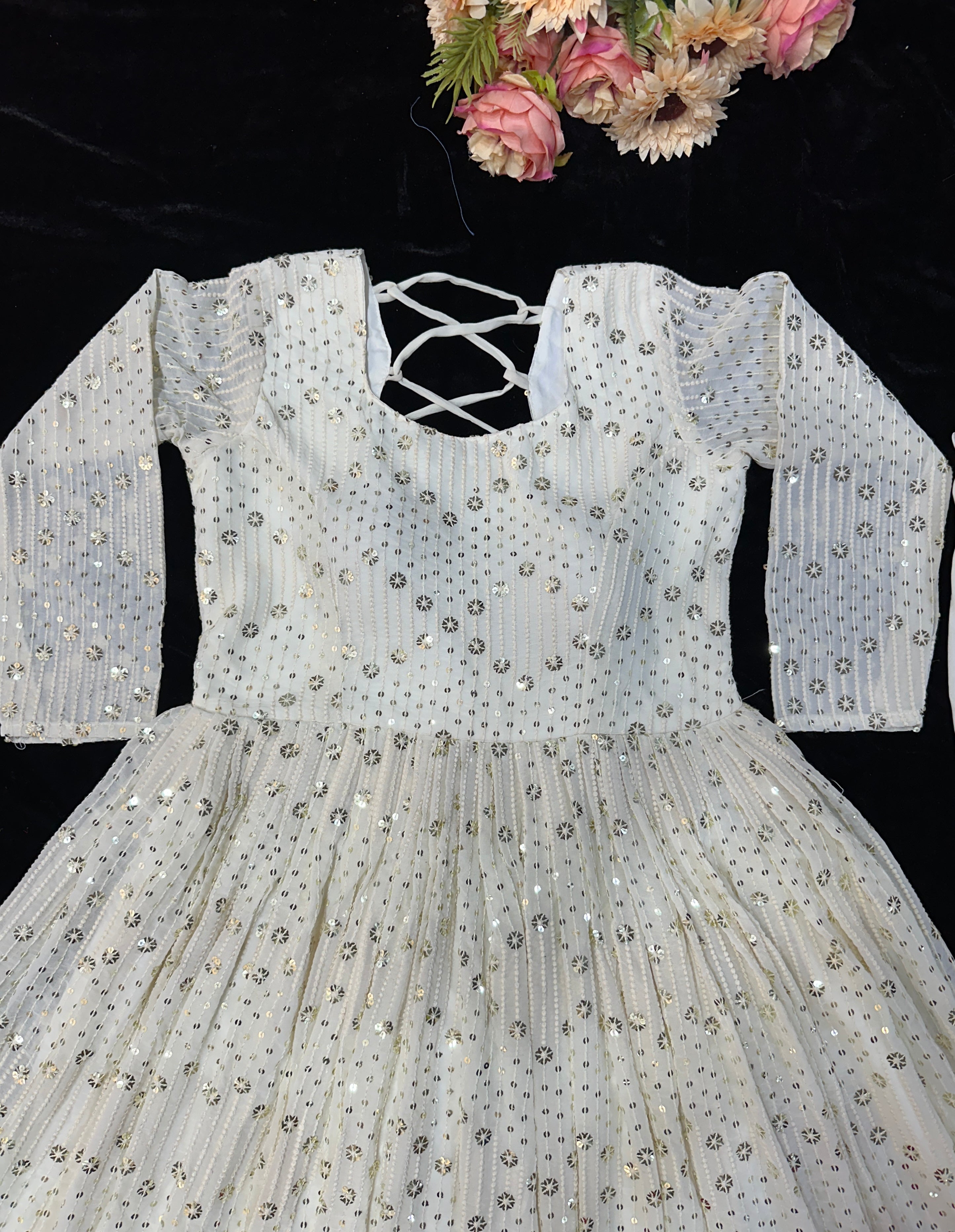 Party Wear Beautiful Anarkali Gown, Bottom And Dupatta