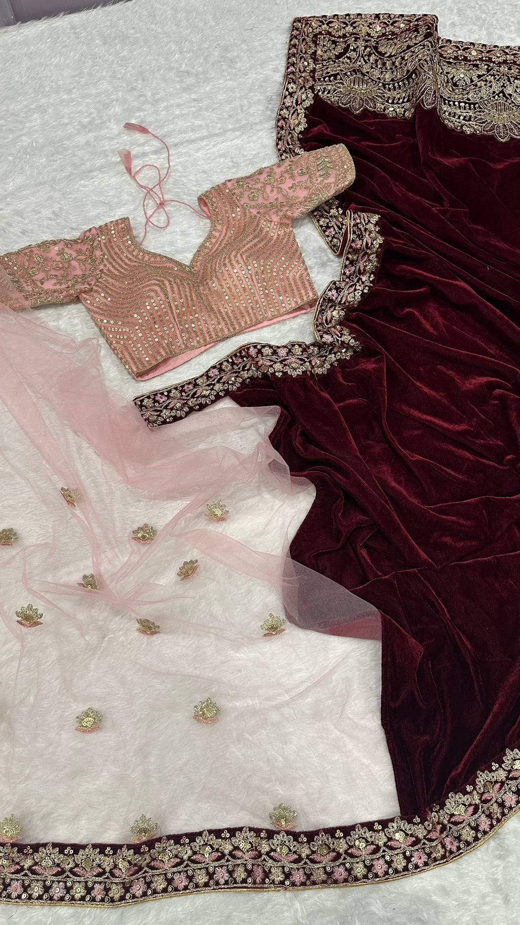 Party Wear Beautiful Saree With Thread & Dori work