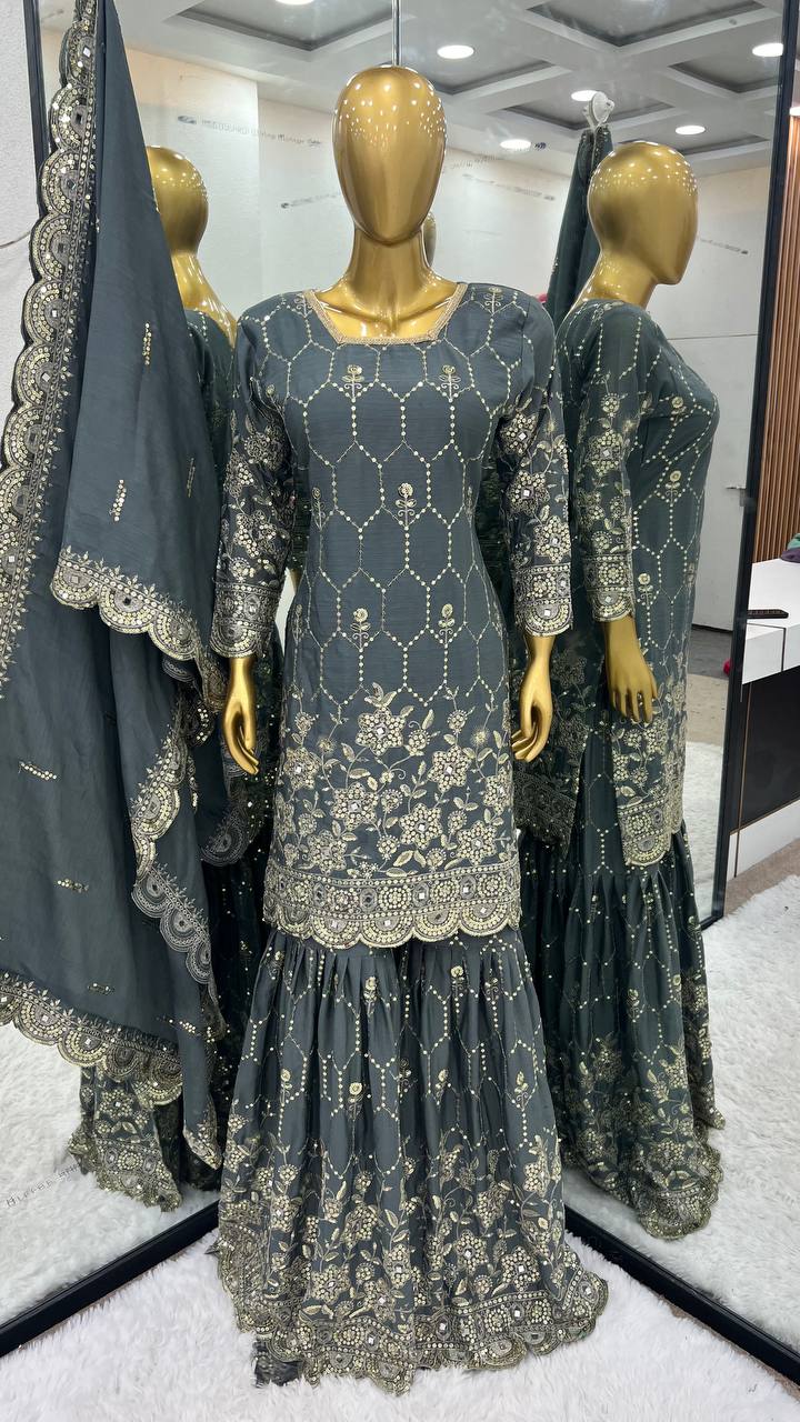 Beautiful Party Wear Top-Bottom And Dupatta