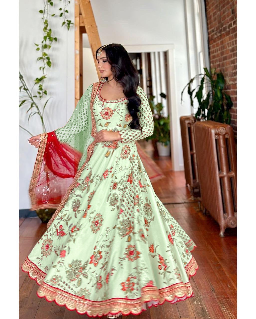 Top-Bottom And Dupatta With Heavy Embroidery Coding Dori-Sequence Work