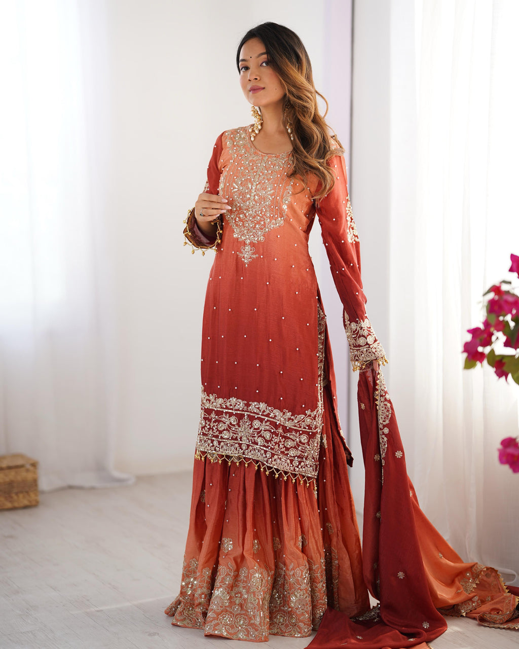Beautiful Party Wear Top Bottom And Dupatta