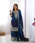 Beautiful Party Wear Top Bottom And Dupatta