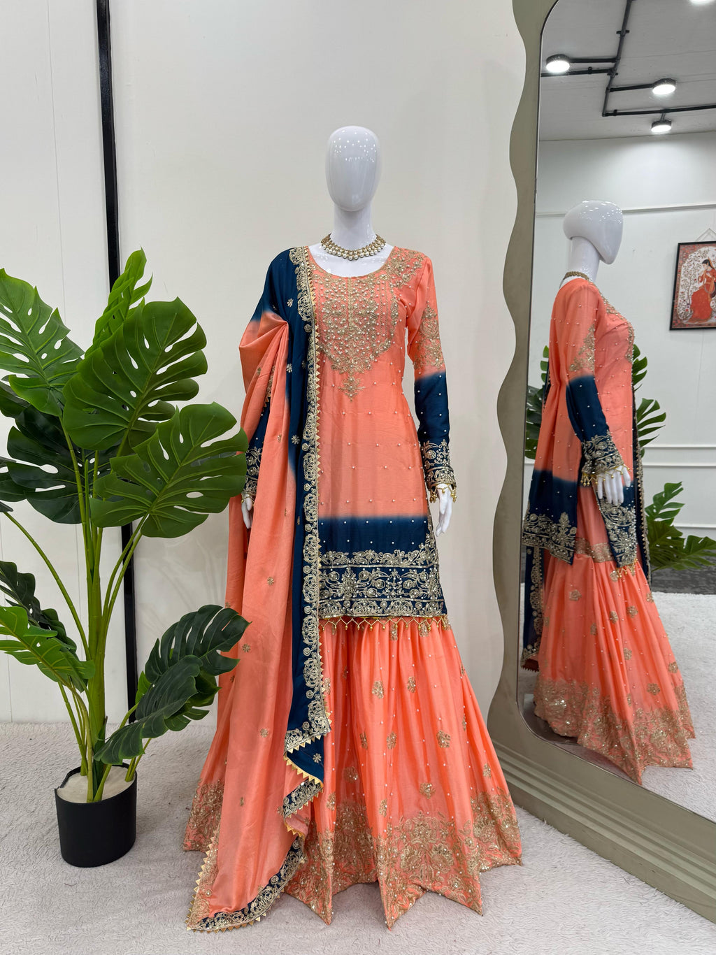 Beautiful Party Wear Top Bottom And Dupatta