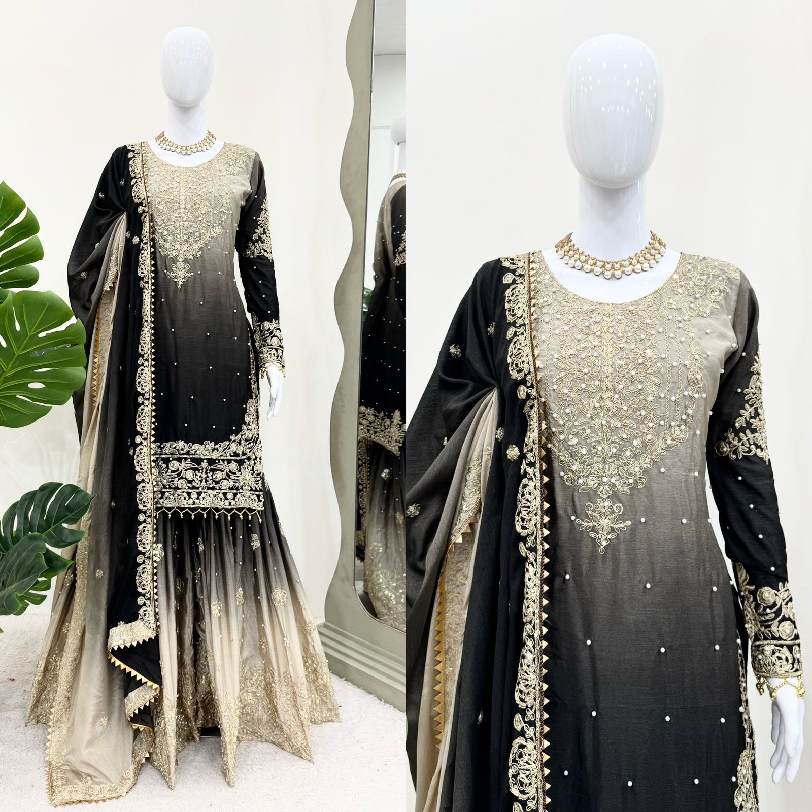 Beautiful Party Wear Top Bottom And Dupatta