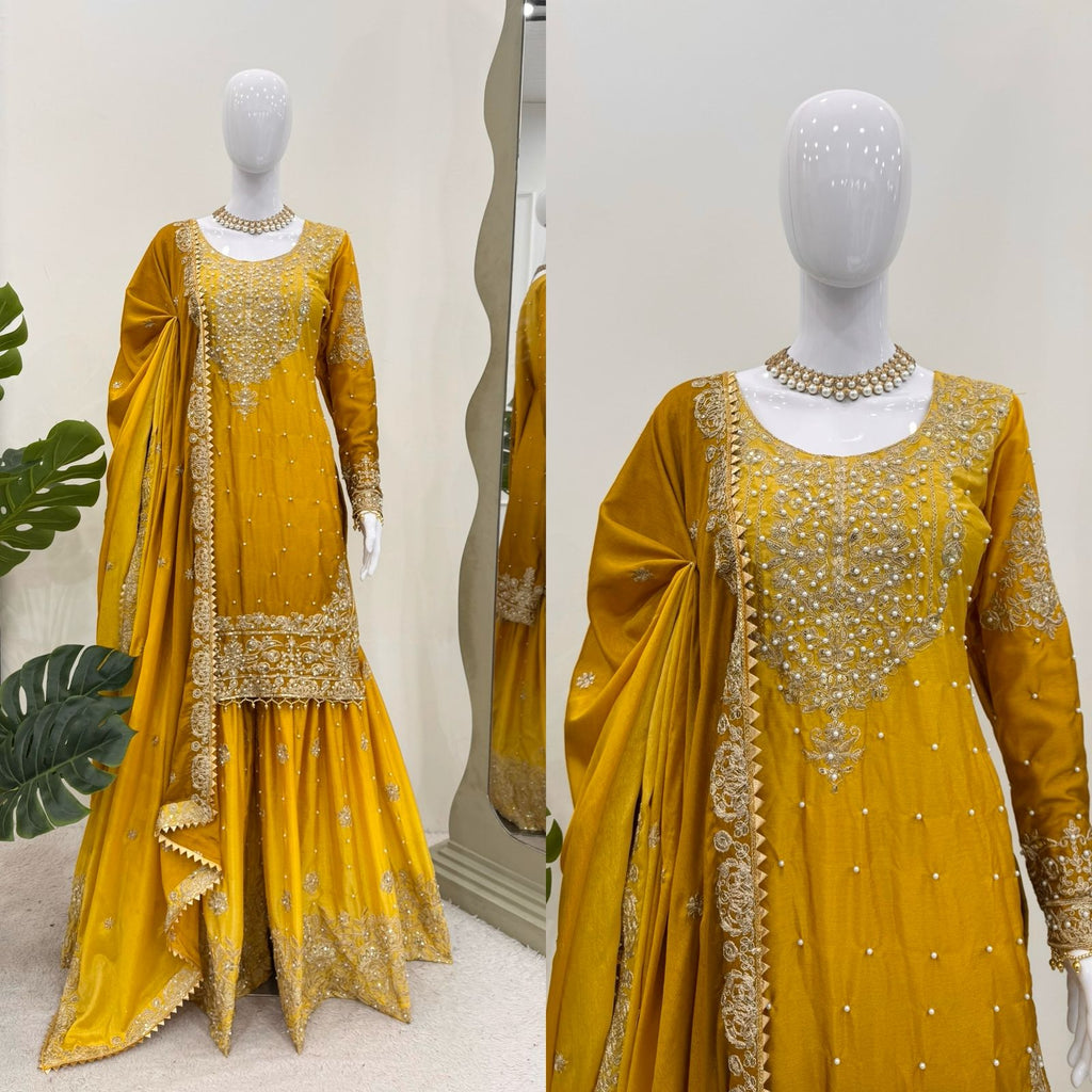 Beautiful Party Wear Top Bottom And Dupatta