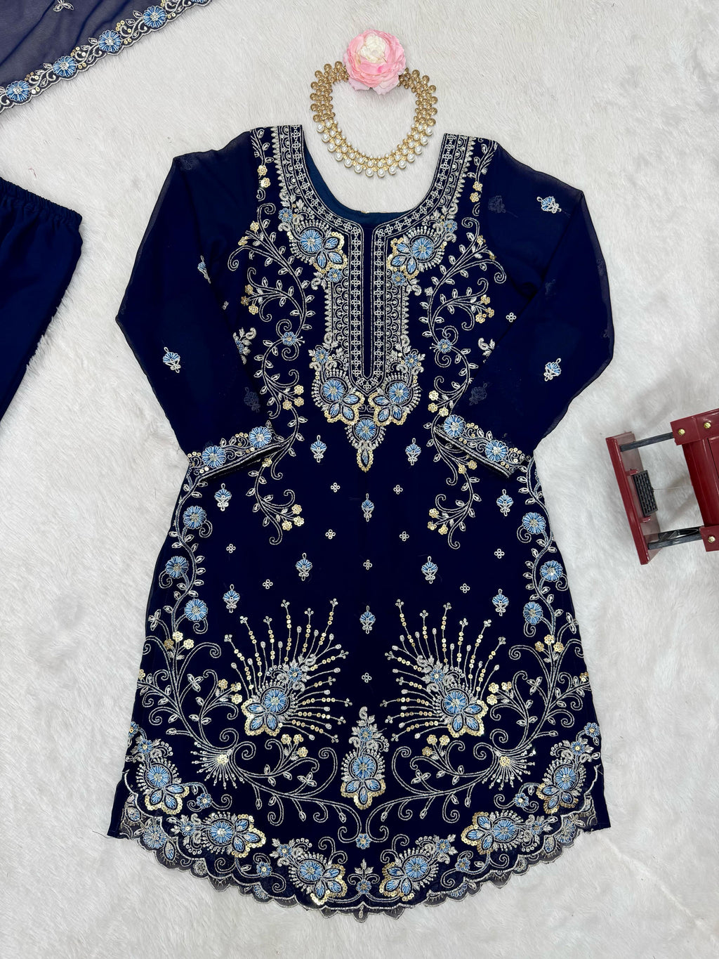 Fancy Top Bottom And Dupatta With Thread & Sequence Work