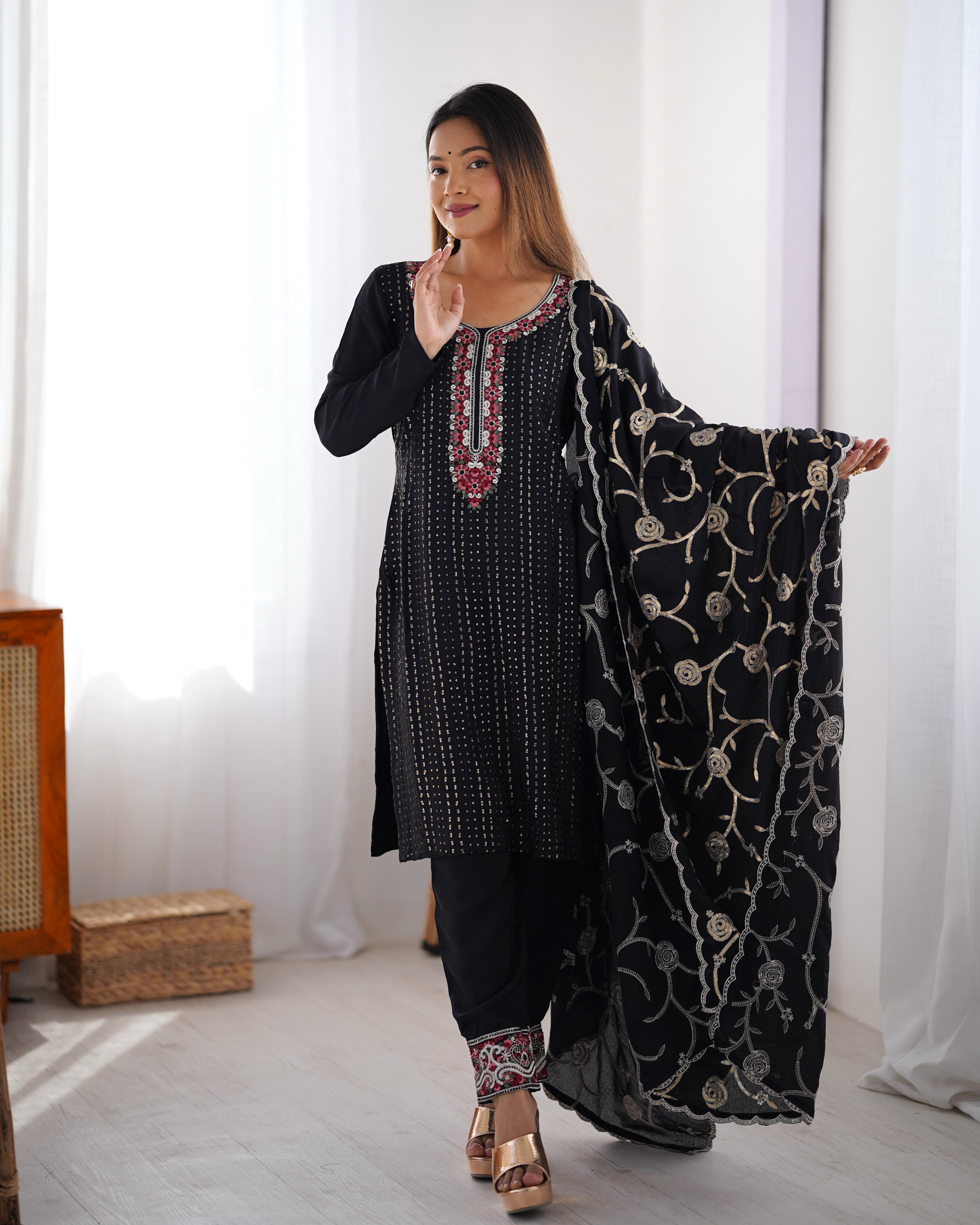 Designer Party Wear Top Bottom And Dupatta