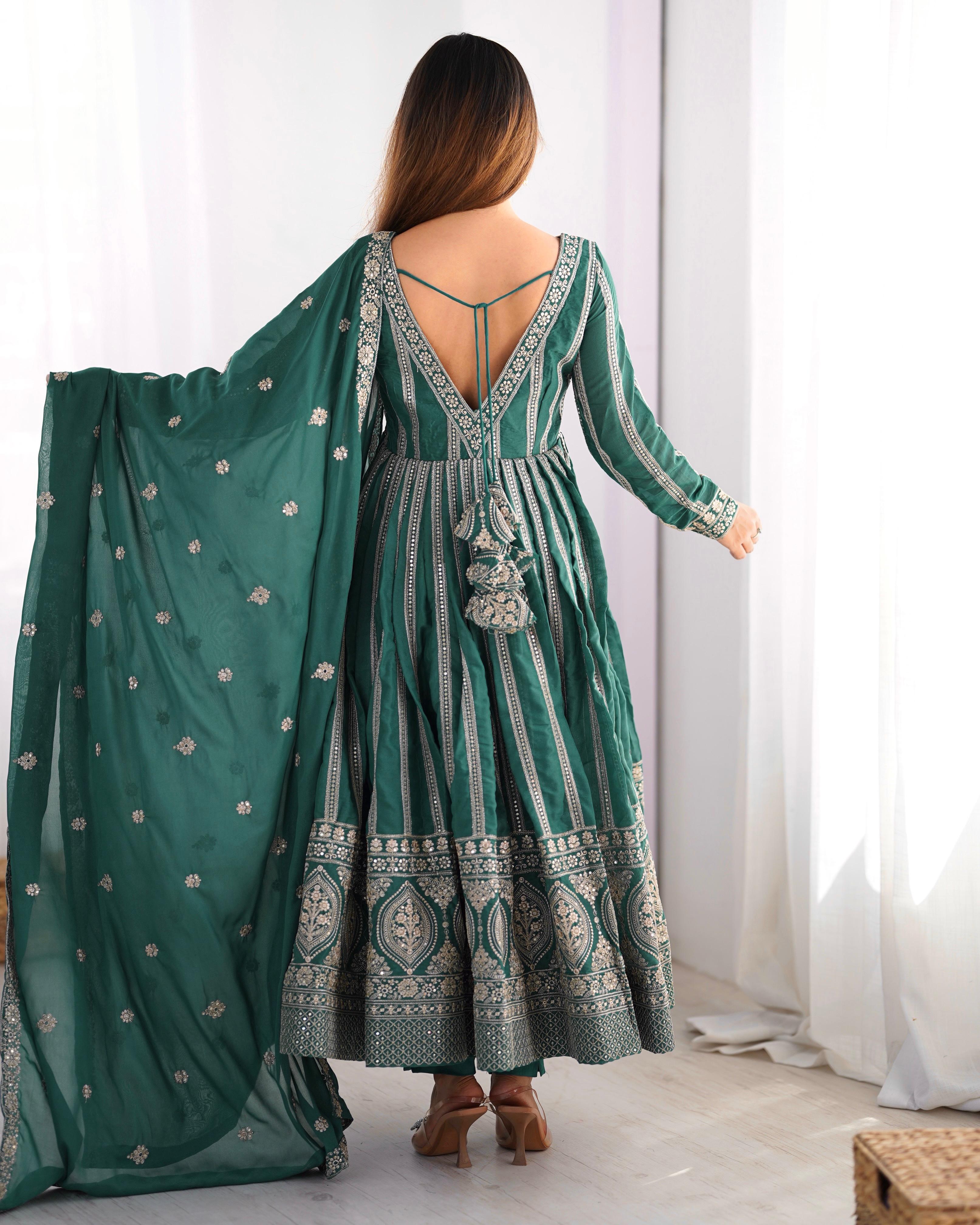 Beautiful Party Wear Fancy Gown Pent And Dupatta