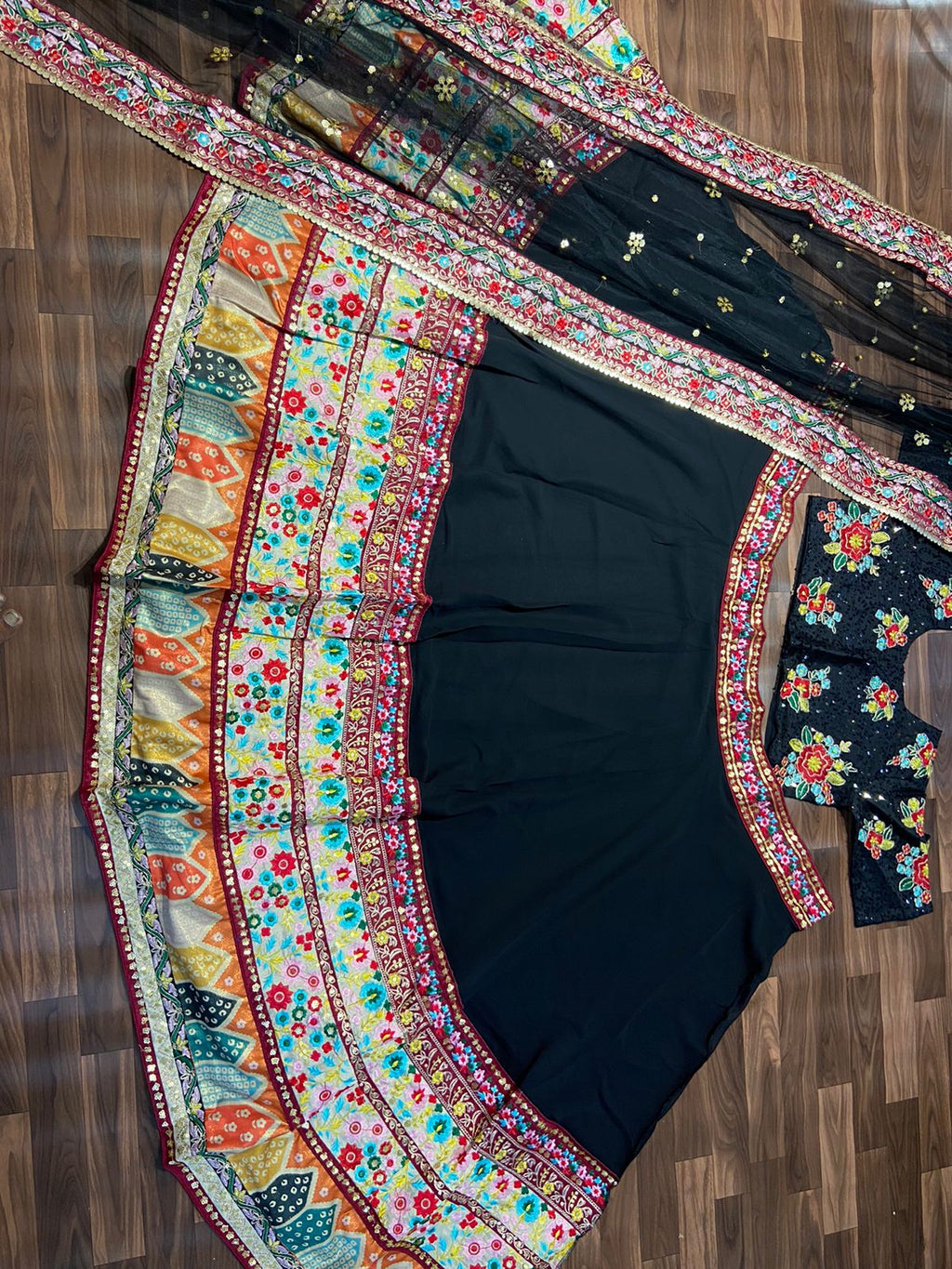 Beautiful Designer Lehenga Choli With Beautiful Multi Color Thread Work