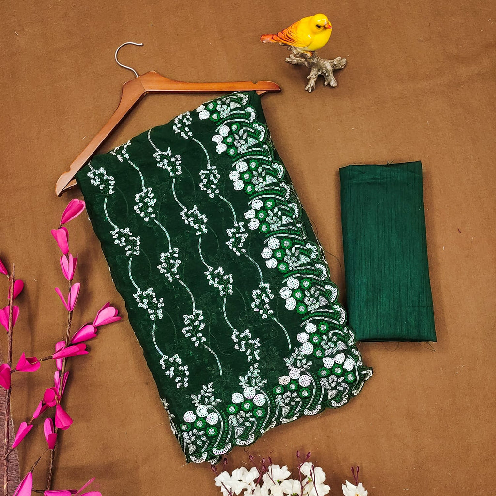 Party Wear Saree With Designer Sequence Embroidery Work