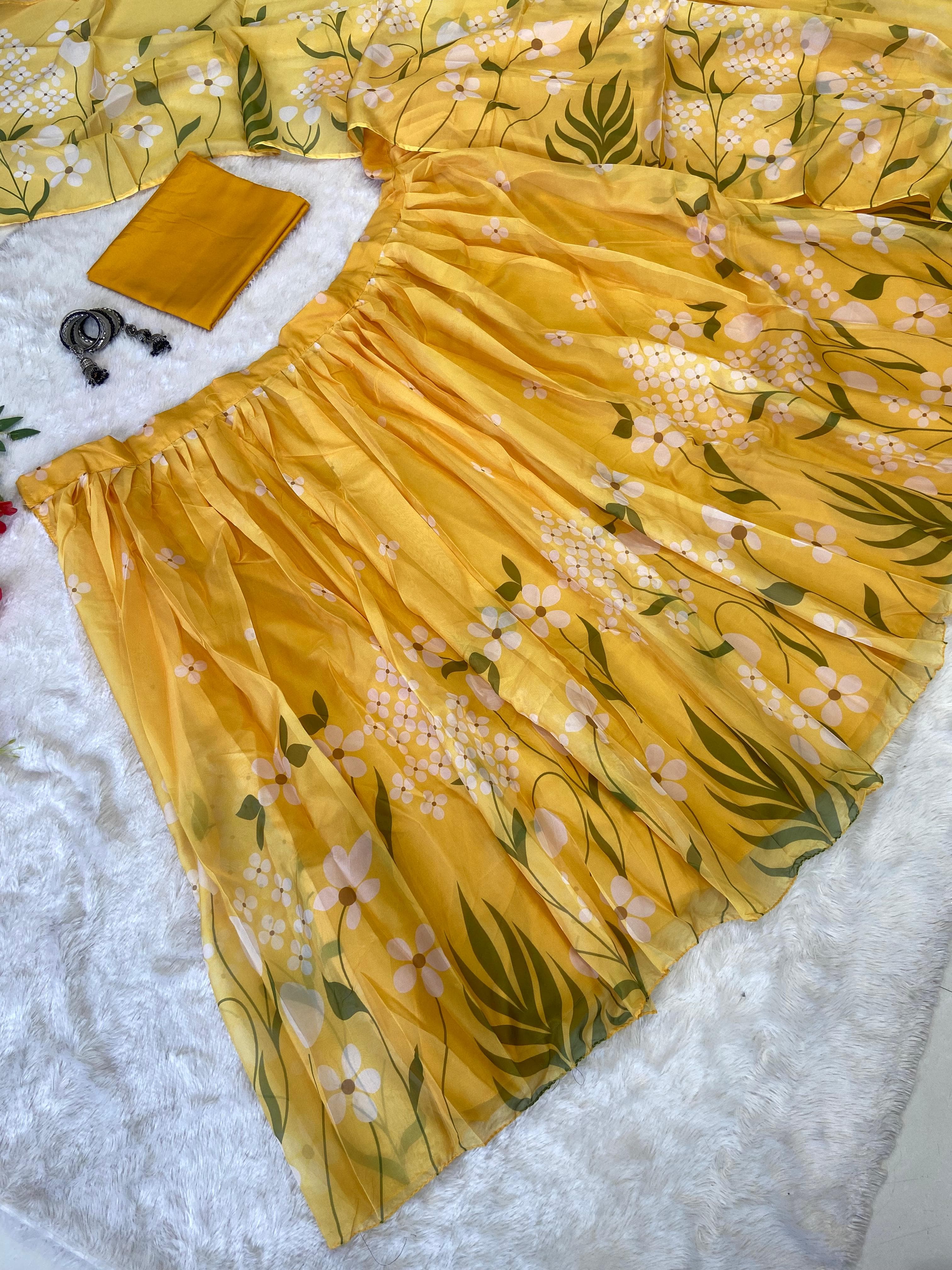 Beautiful Party Wear Lehenga Choli With Floral Print