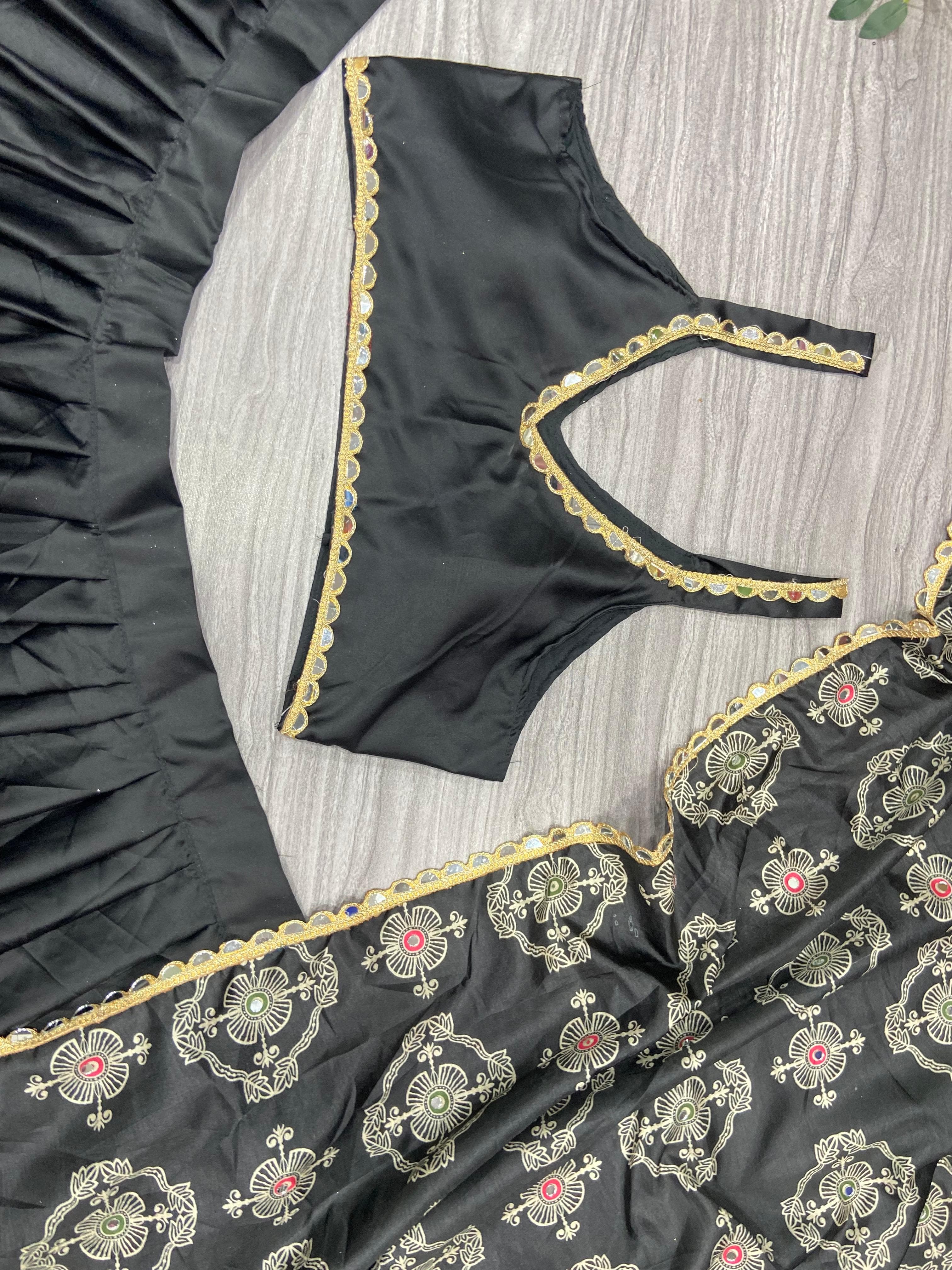 Beautiful Most Trending Navratri Lehenga Choli With Real Mirror Work