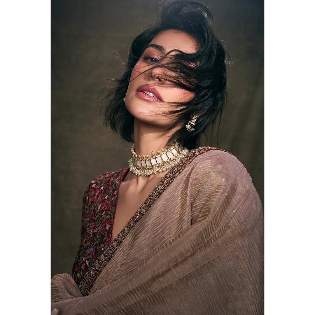 Beautiful Designer Saree With Sequins And Jari Dori Embroidered Lace Border