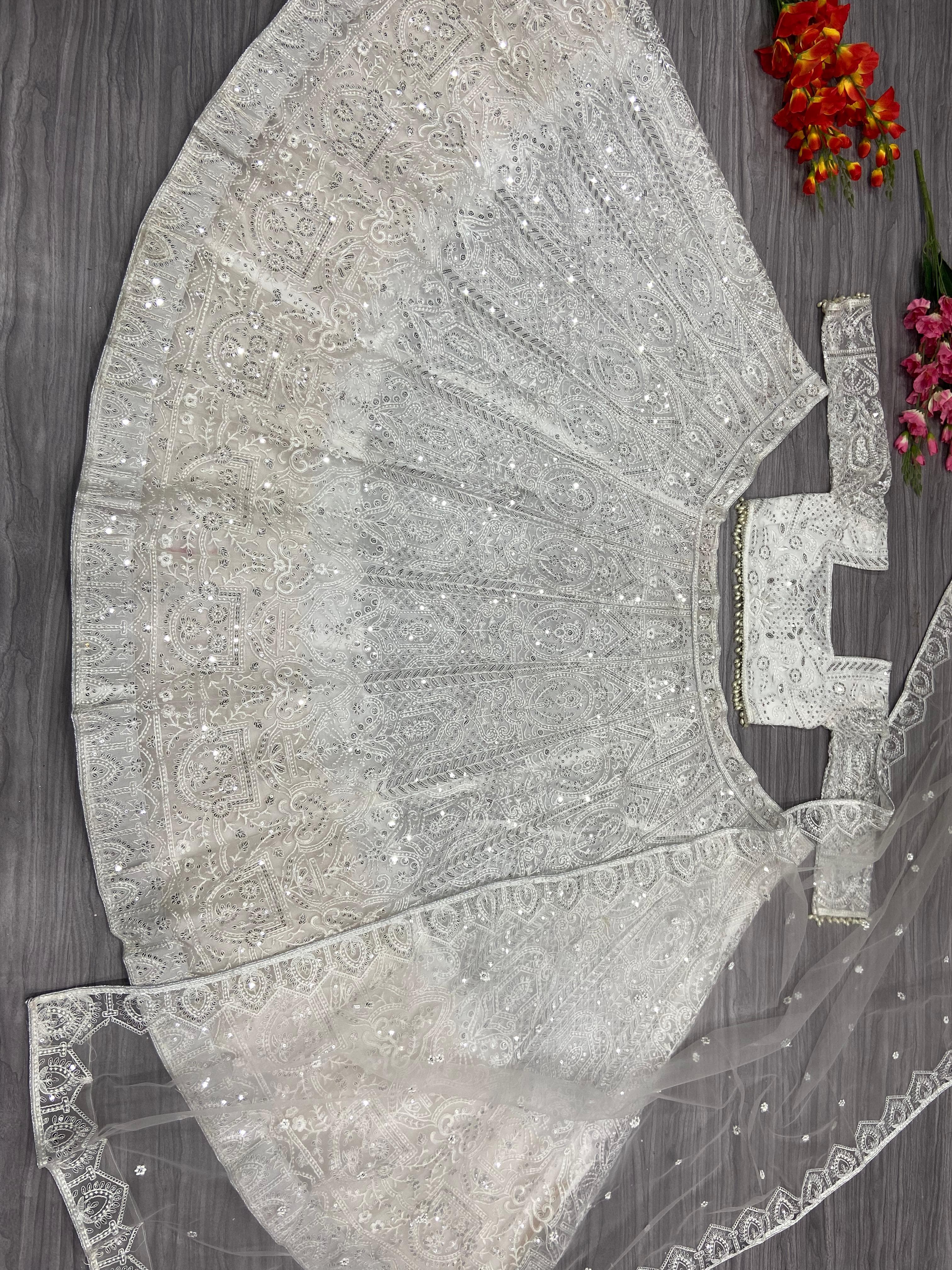 Beautiful Designer Lehenga Choli With Beautiful Thread Embroidery Work