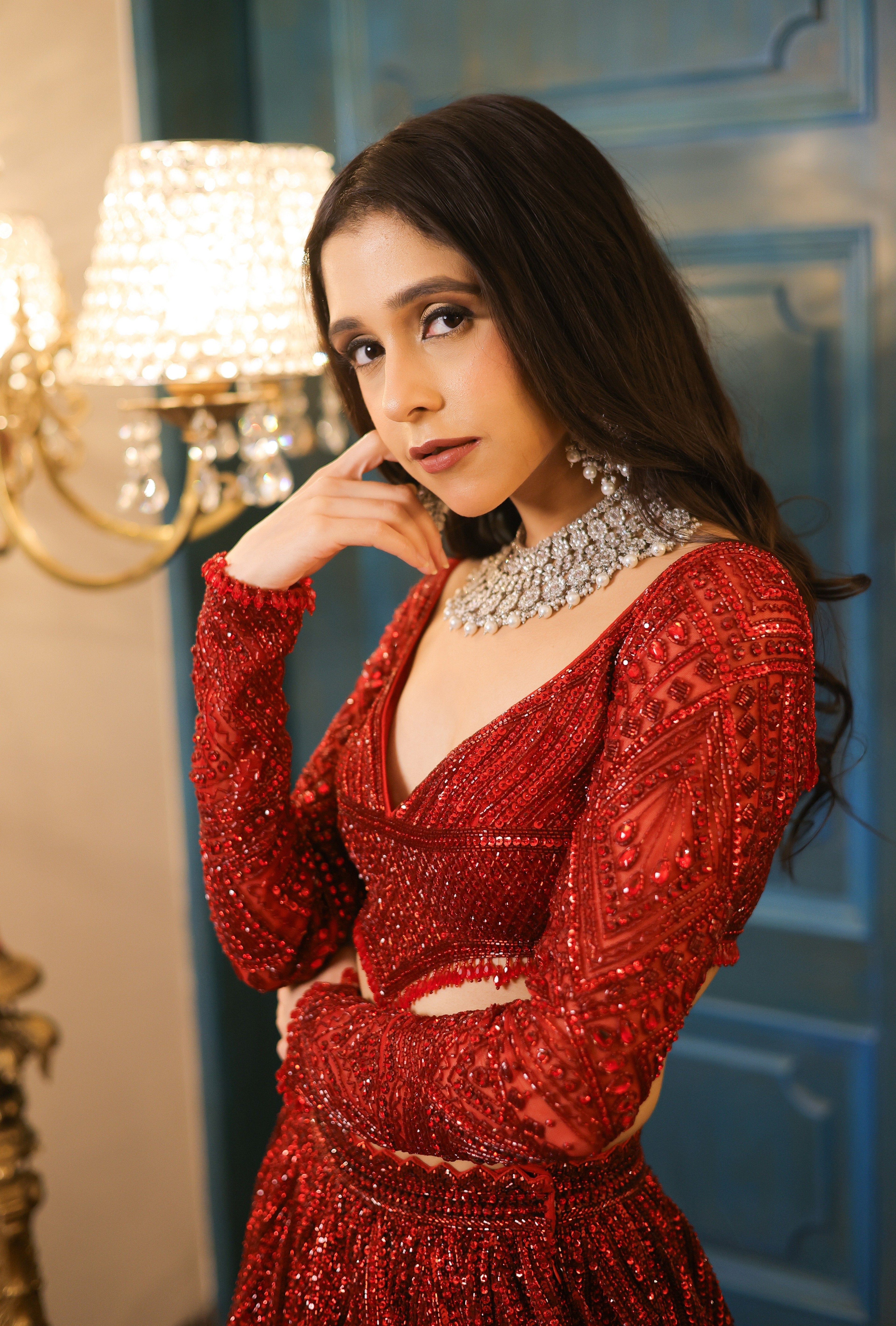 Designer Lehenga Choli With Beautiful Thread Embroidery ,Dori Work